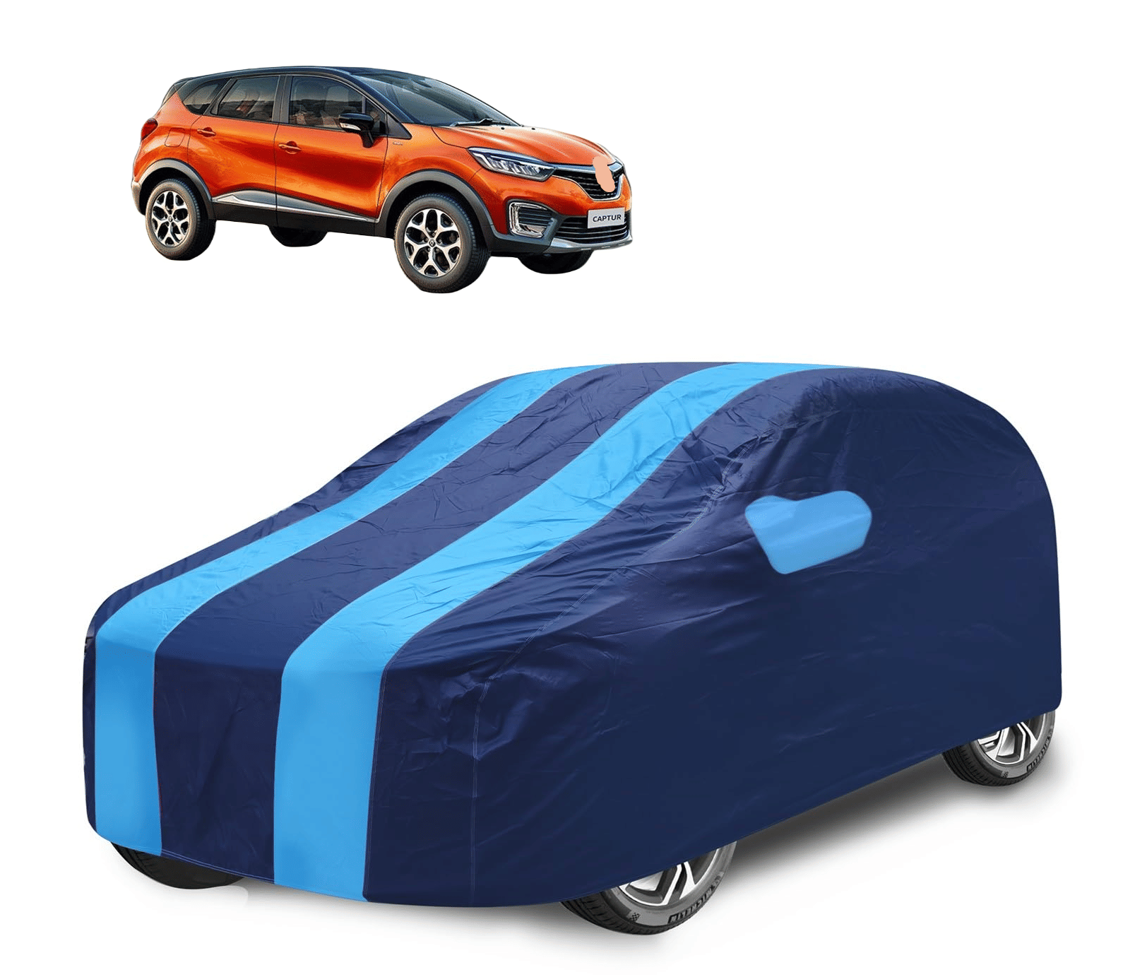     			Mockhe Car Body Cover for Renault All Car Models With Mirror Pocket ( Pack of 1 ) , Blue