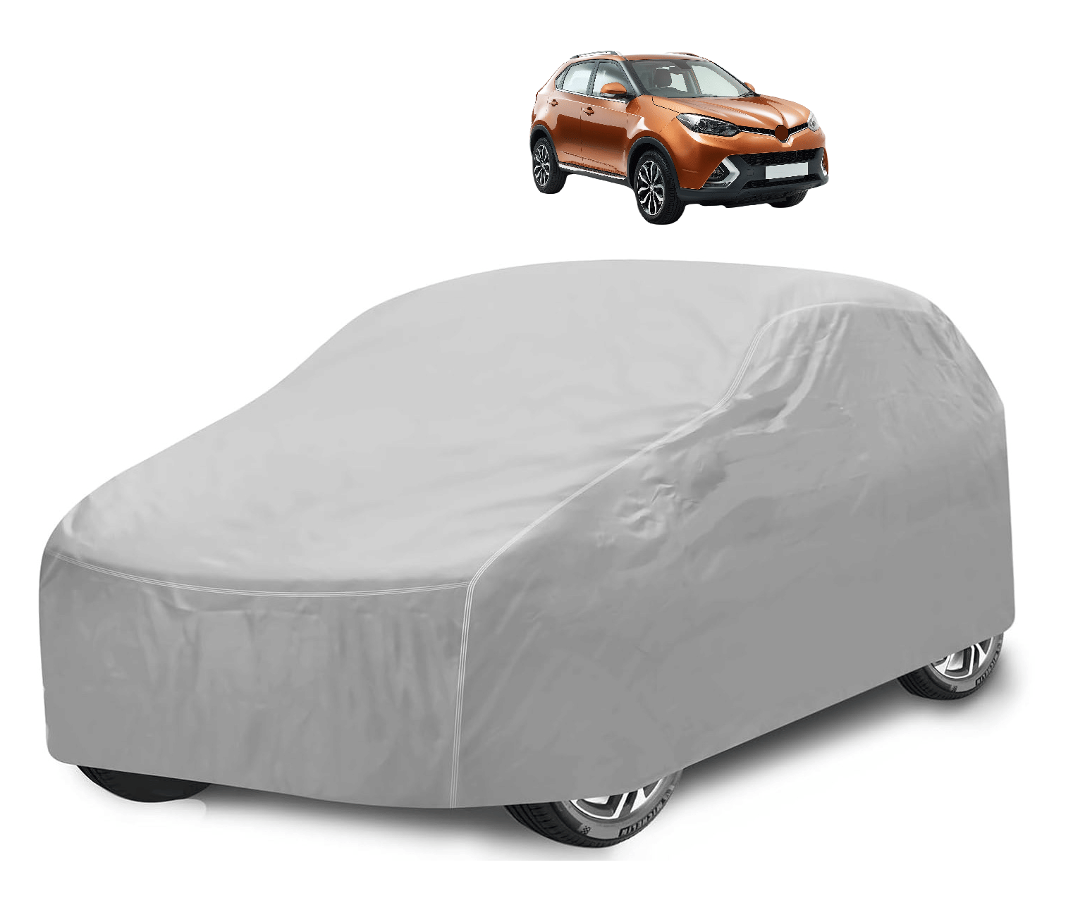     			Mockhe Car Body Cover for Premier All Car Models With Mirror Pocket ( Pack of 1 ) , Silver