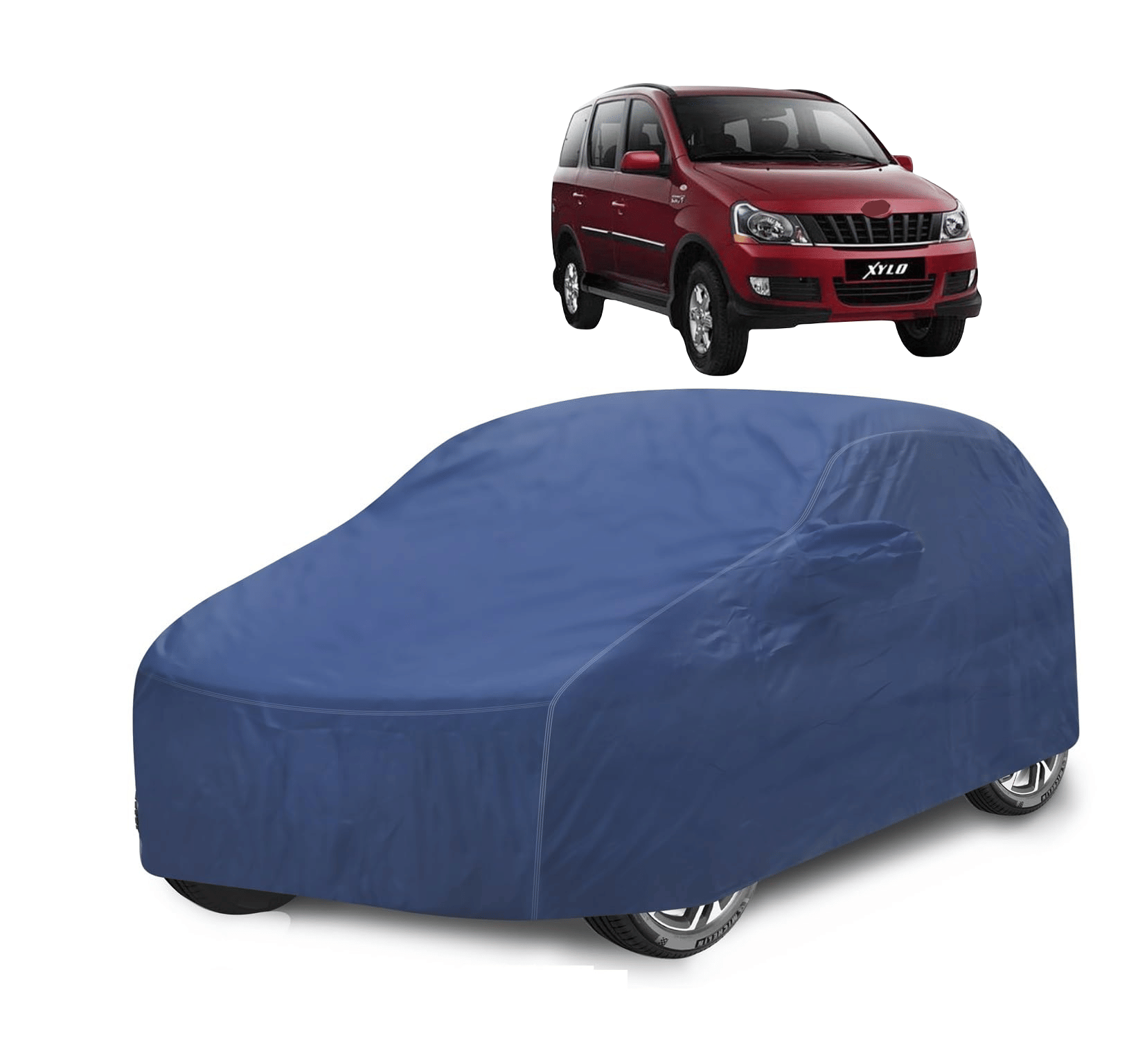    			Mockhe Car Body Cover for Mahindra All Car Models With Mirror Pocket ( Pack of 1 ) , Blue