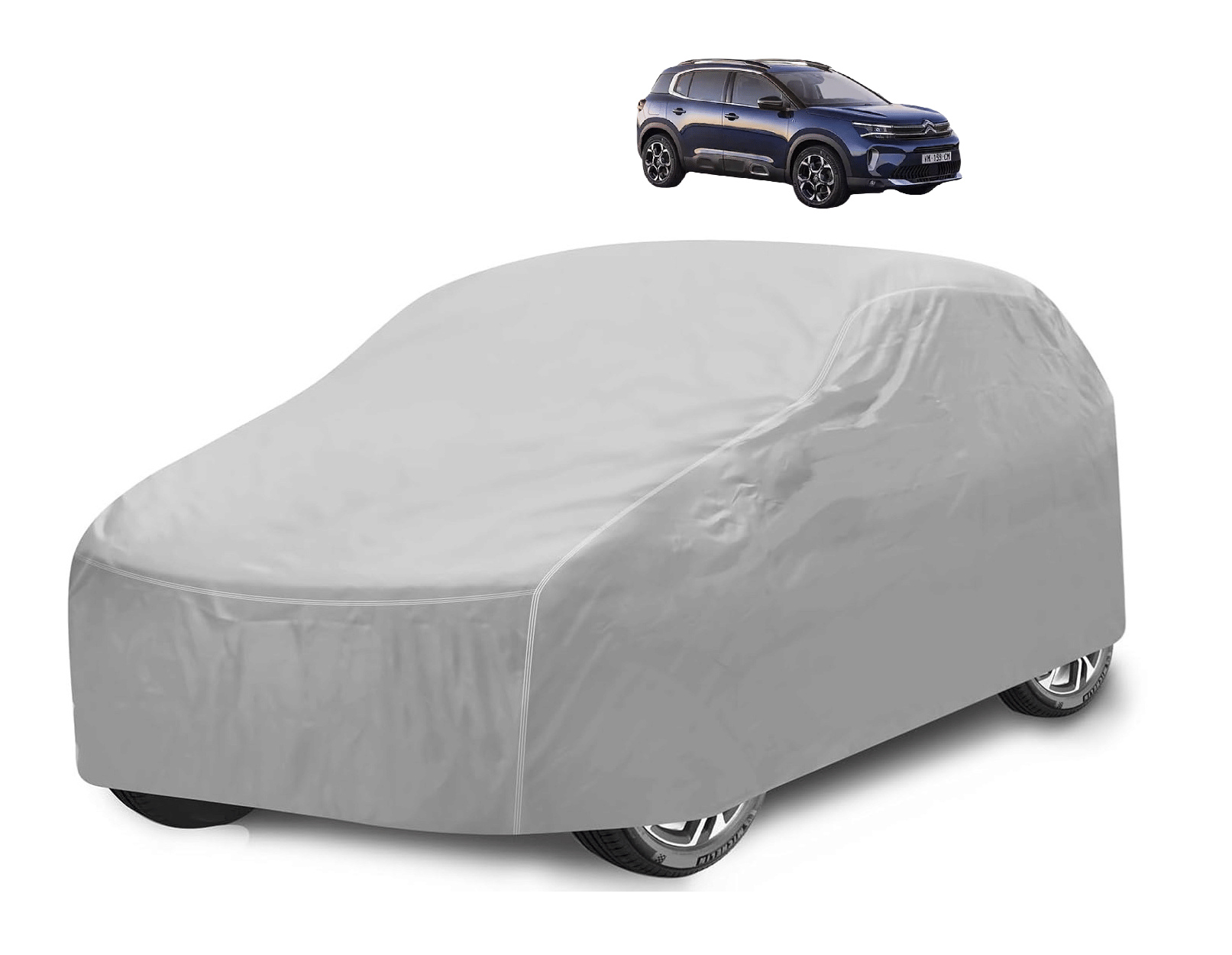     			Mockhe Car Body Cover for Premier All Car Models With Mirror Pocket ( Pack of 1 ) , Silver