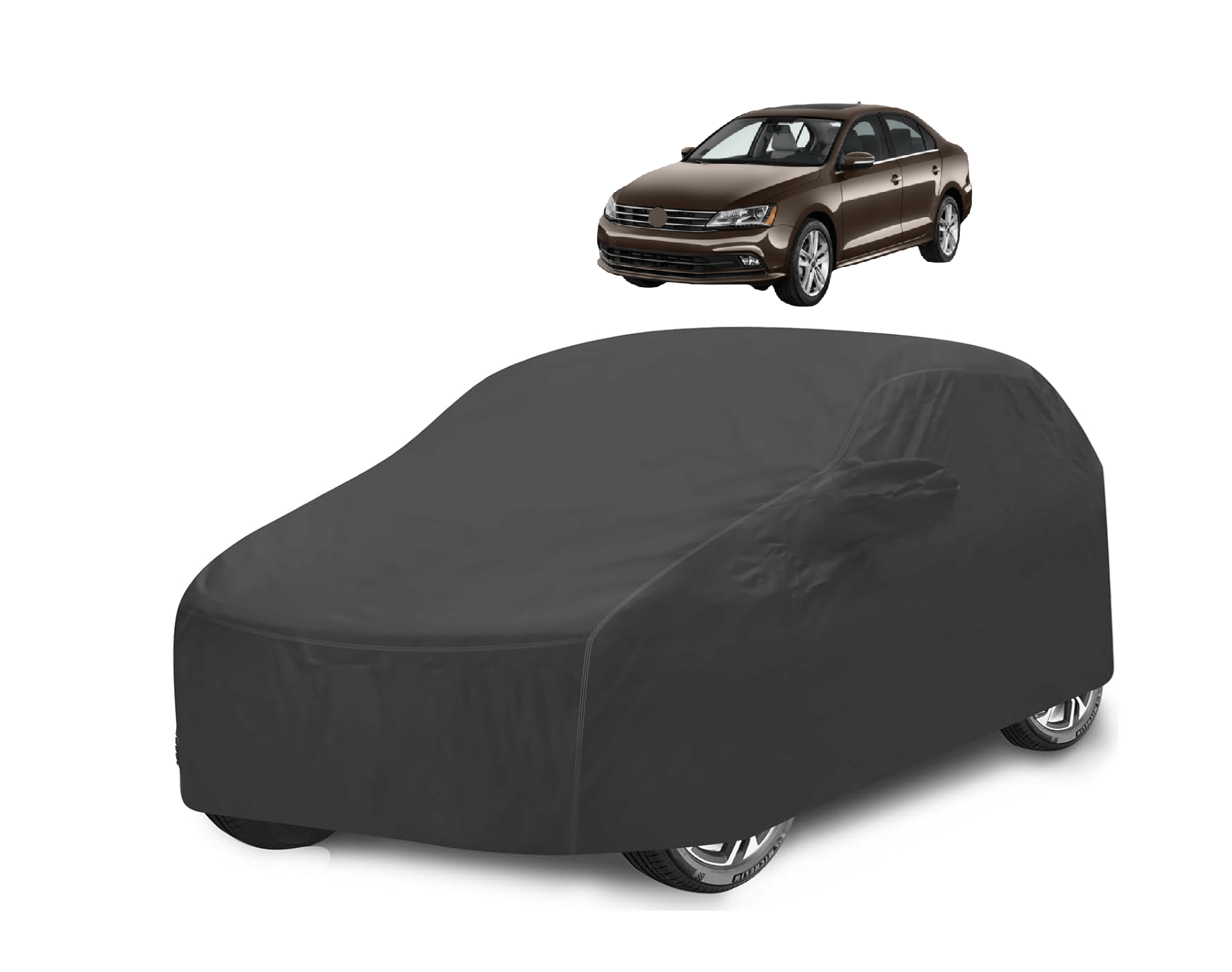 Mockhe Car Body Cover for Volkswagen All Car Models With Mirror Pocket ( Pack of 1 ) , Grey Mockhe Car Body Cover for Volkswagen All Car Models With Mirror Pocket ( Pack of 1 ) , Grey