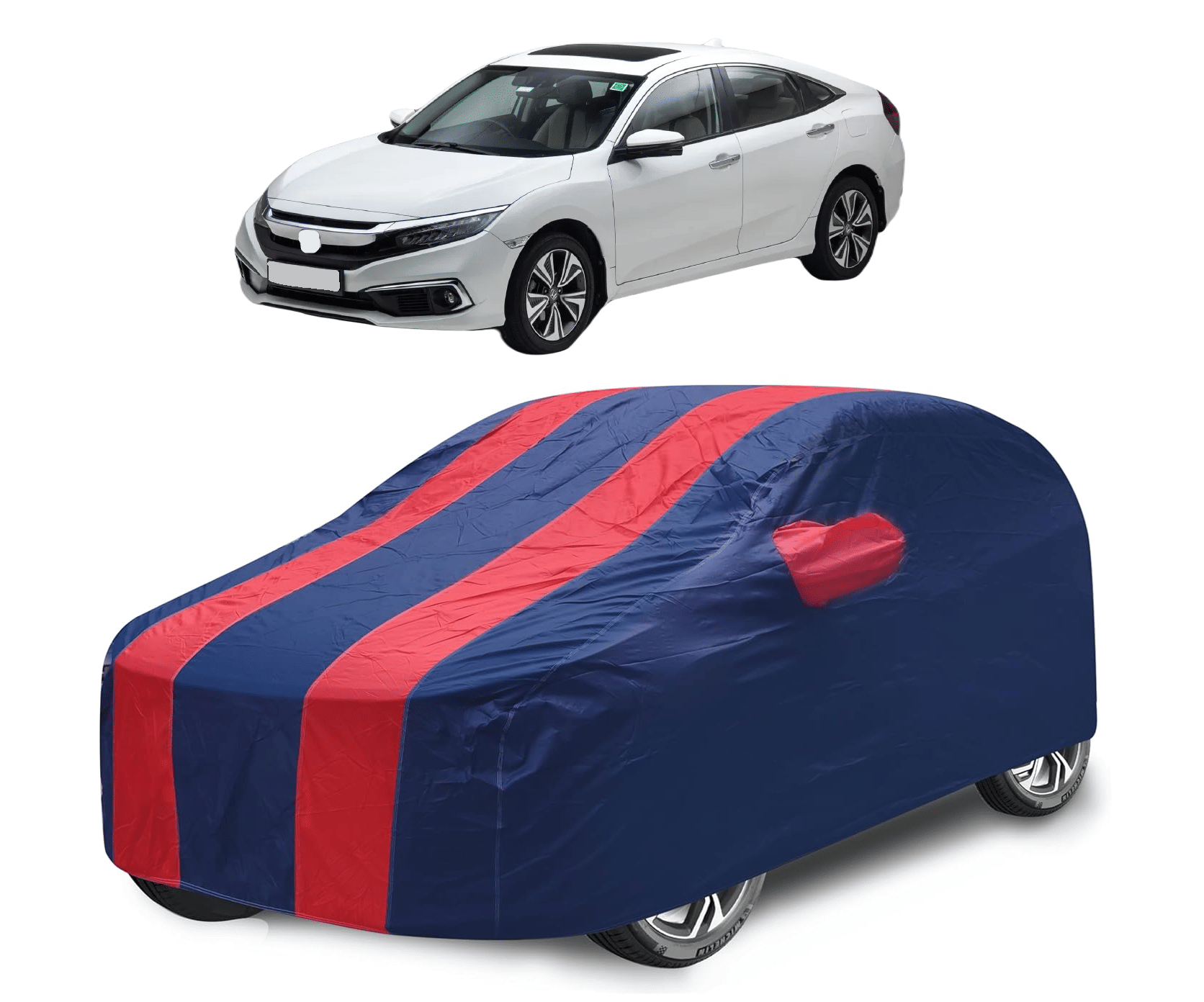     			Mockhe Car Body Cover for Honda All Car Models With Mirror Pocket ( Pack of 1 ) , Red