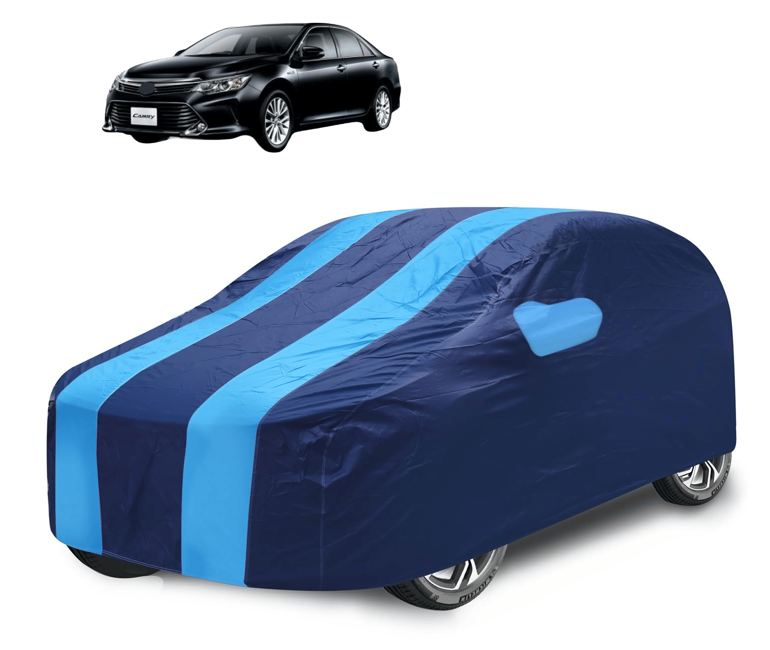     			Mockhe Car Body Cover for Toyota All Car Models With Mirror Pocket ( Pack of 1 ) , Blue