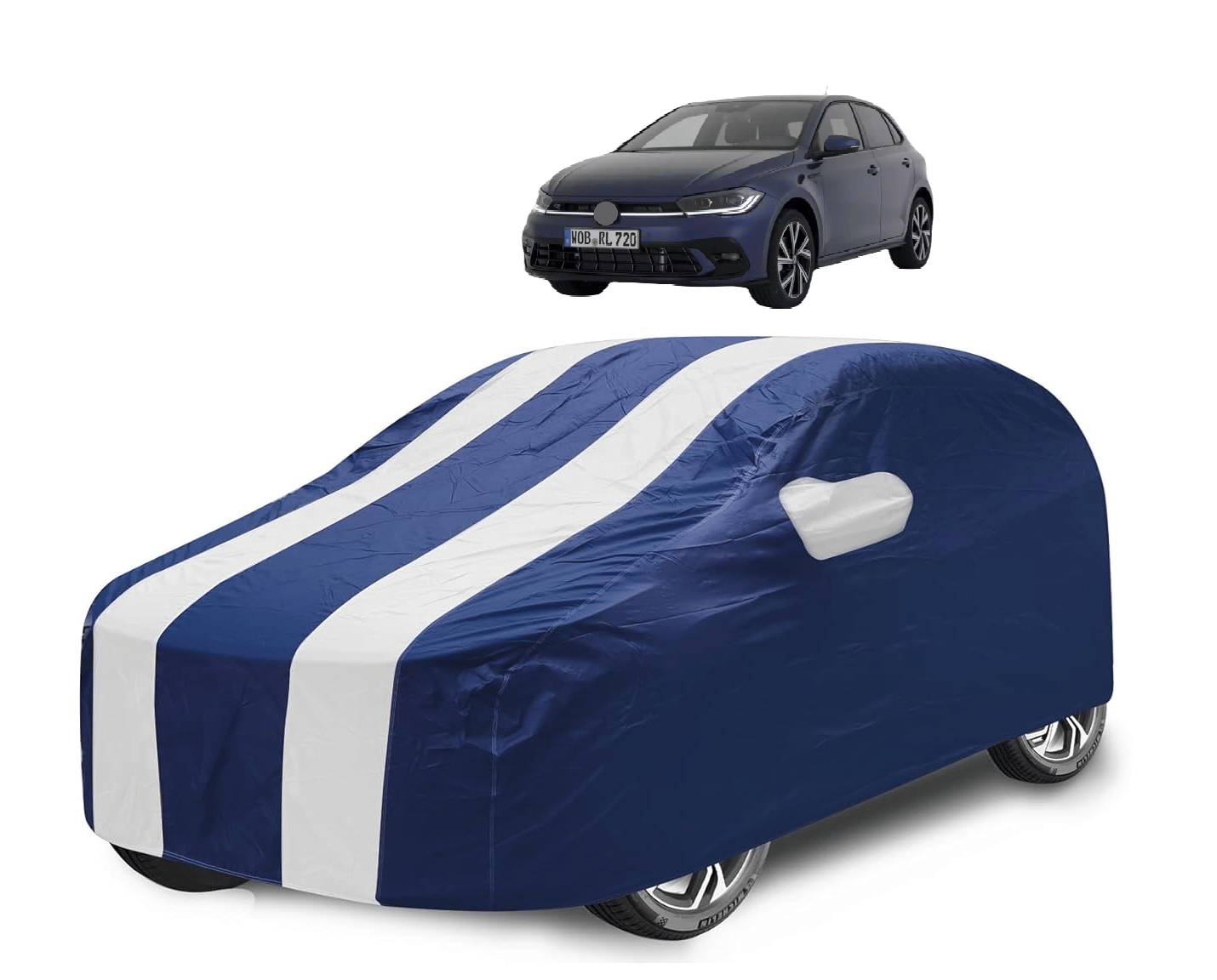     			Mockhe Car Body Cover for Volkswagen All Car Models With Mirror Pocket ( Pack of 1 ) , White