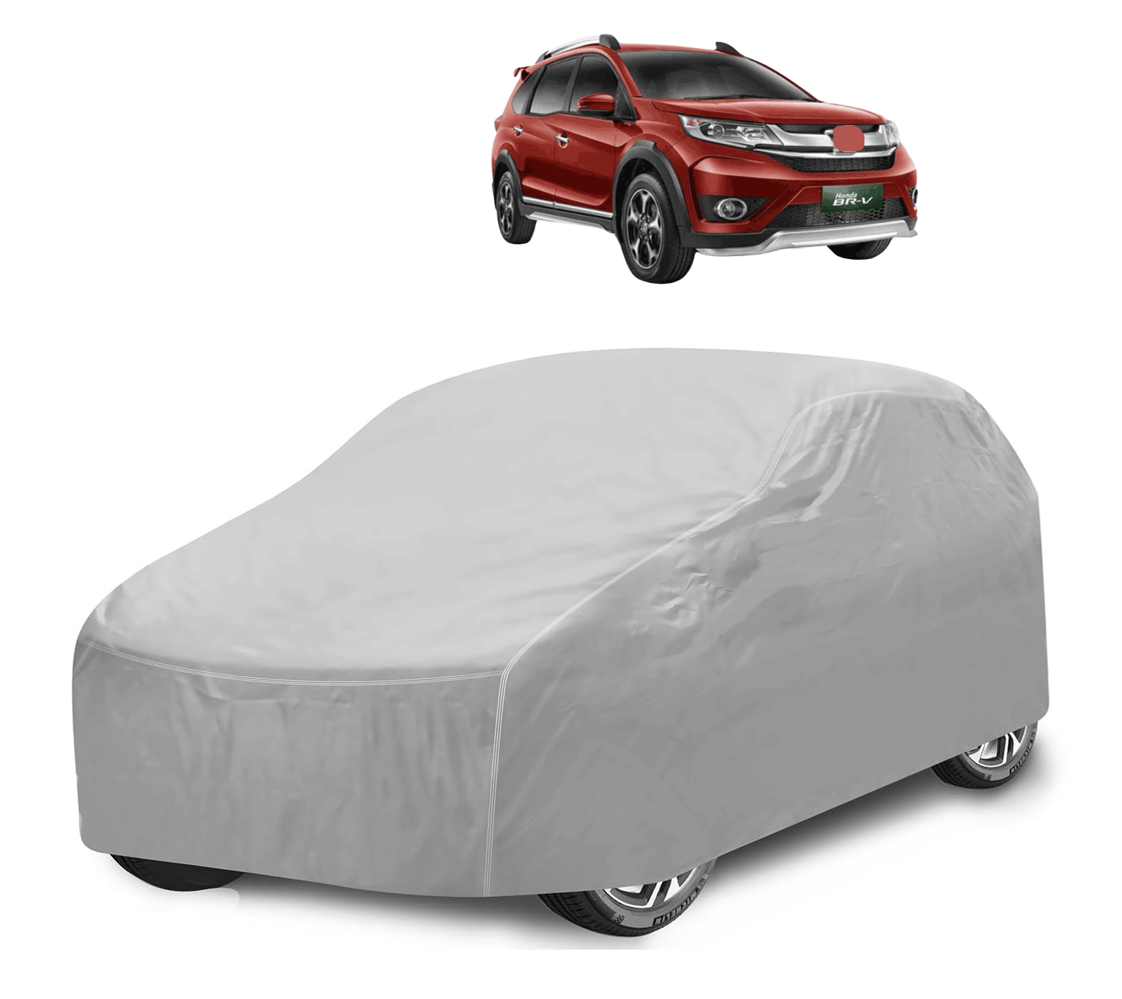     			Mockhe Car Body Cover for Honda All Car Models With Mirror Pocket ( Pack of 1 ) , Silver