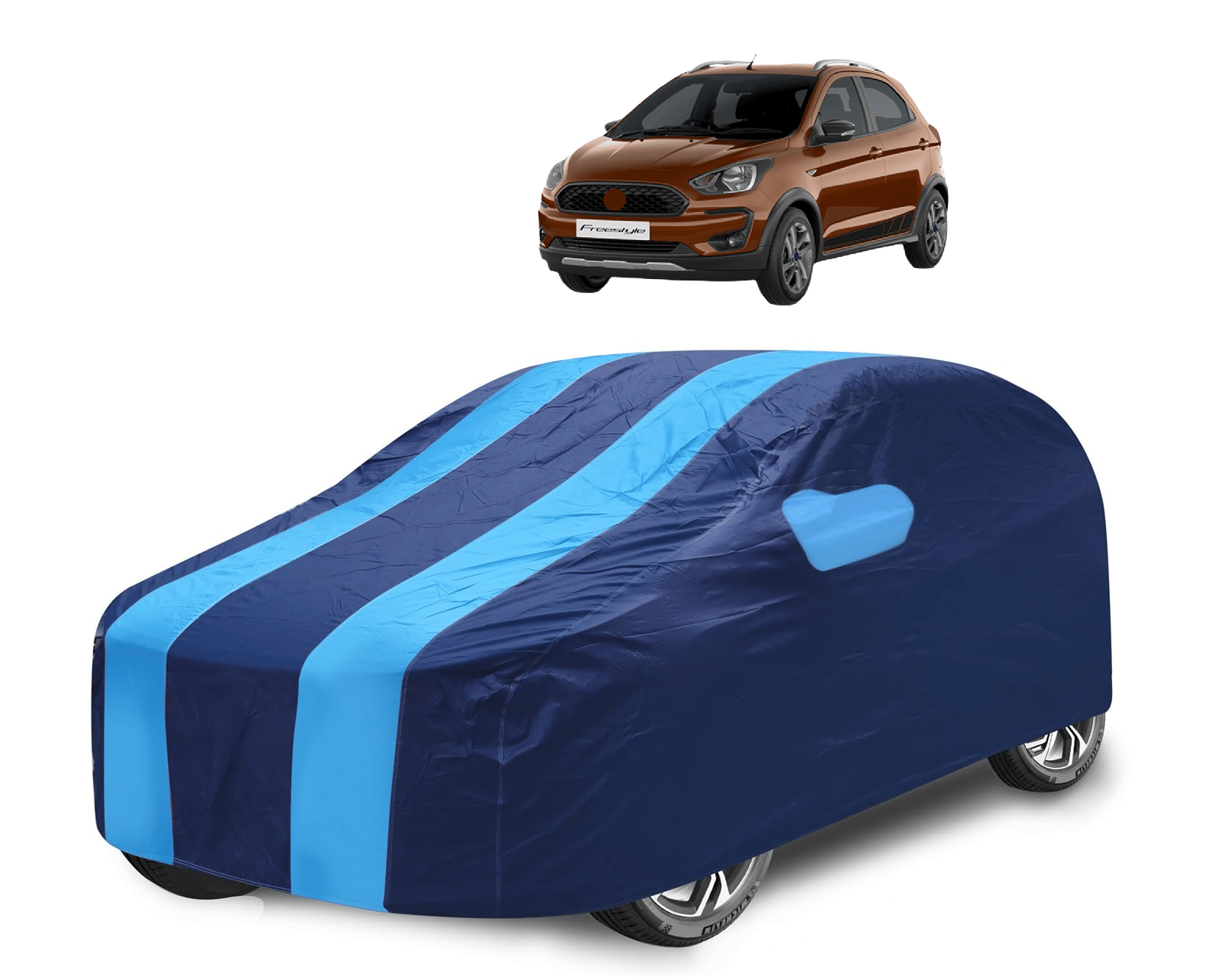     			Mockhe Car Body Cover for Ford All Car Models With Mirror Pocket ( Pack of 1 ) , Blue