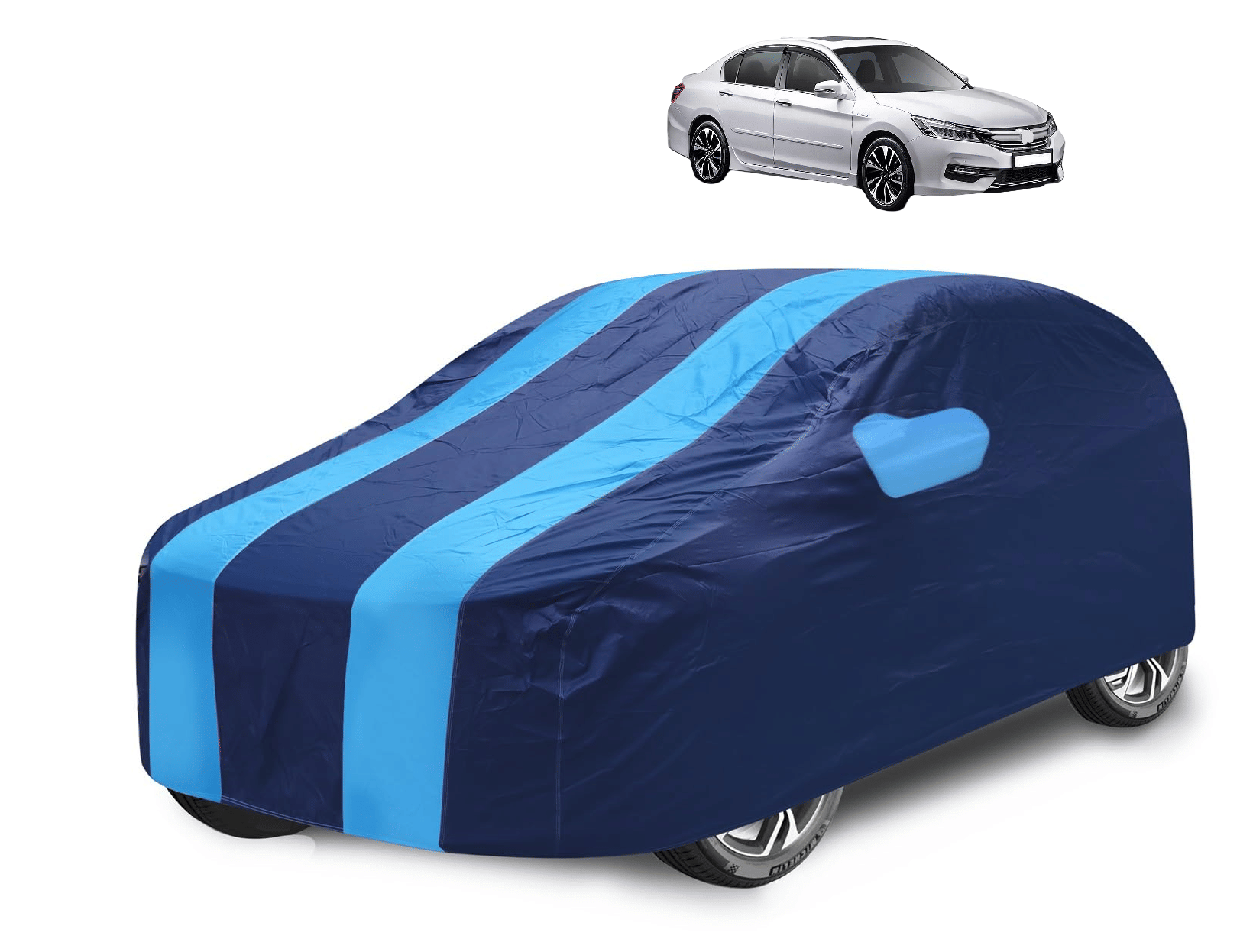     			Mockhe Car Body Cover for Honda All Car Models With Mirror Pocket ( Pack of 1 ) , Blue