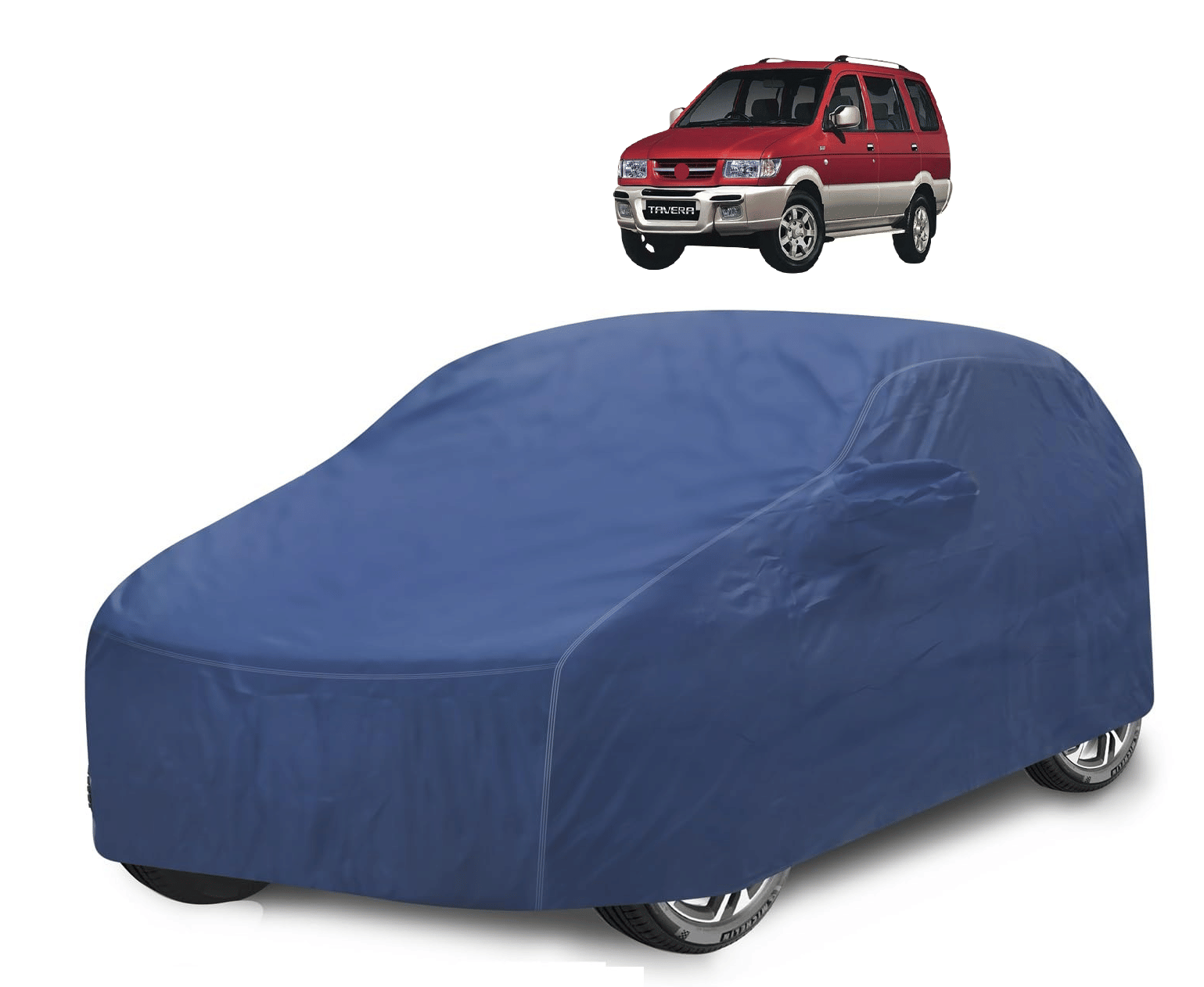     			Mockhe Car Body Cover for Chevrolet All Car Models With Mirror Pocket ( Pack of 1 ) , Blue