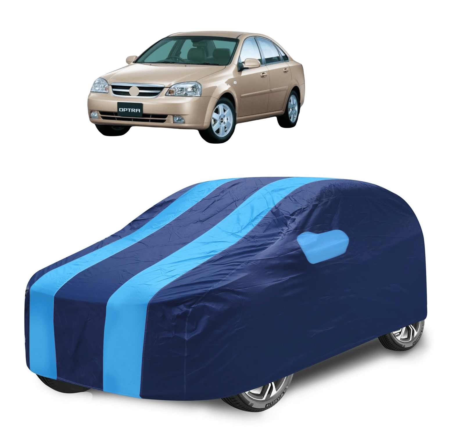     			Mockhe Car Body Cover for Chevrolet All Car Models With Mirror Pocket ( Pack of 1 ) , Blue