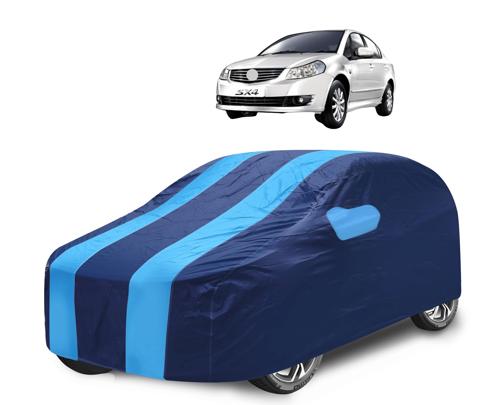     			Mockhe Car Body Cover for Maruti Suzuki All Car Models With Mirror Pocket ( Pack of 1 ) , Blue