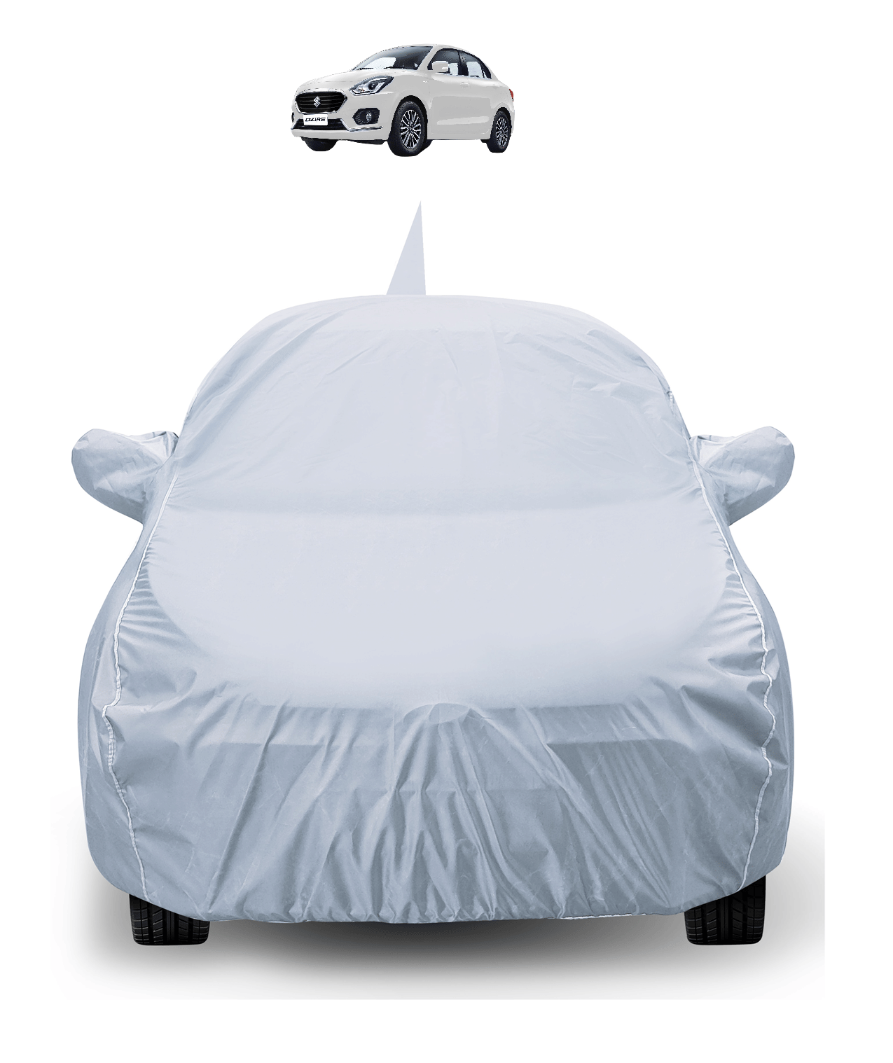     			Mockhe Car Body Cover for Maruti Suzuki All Car Models With Mirror Pocket ( Pack of 1 ) , Silver