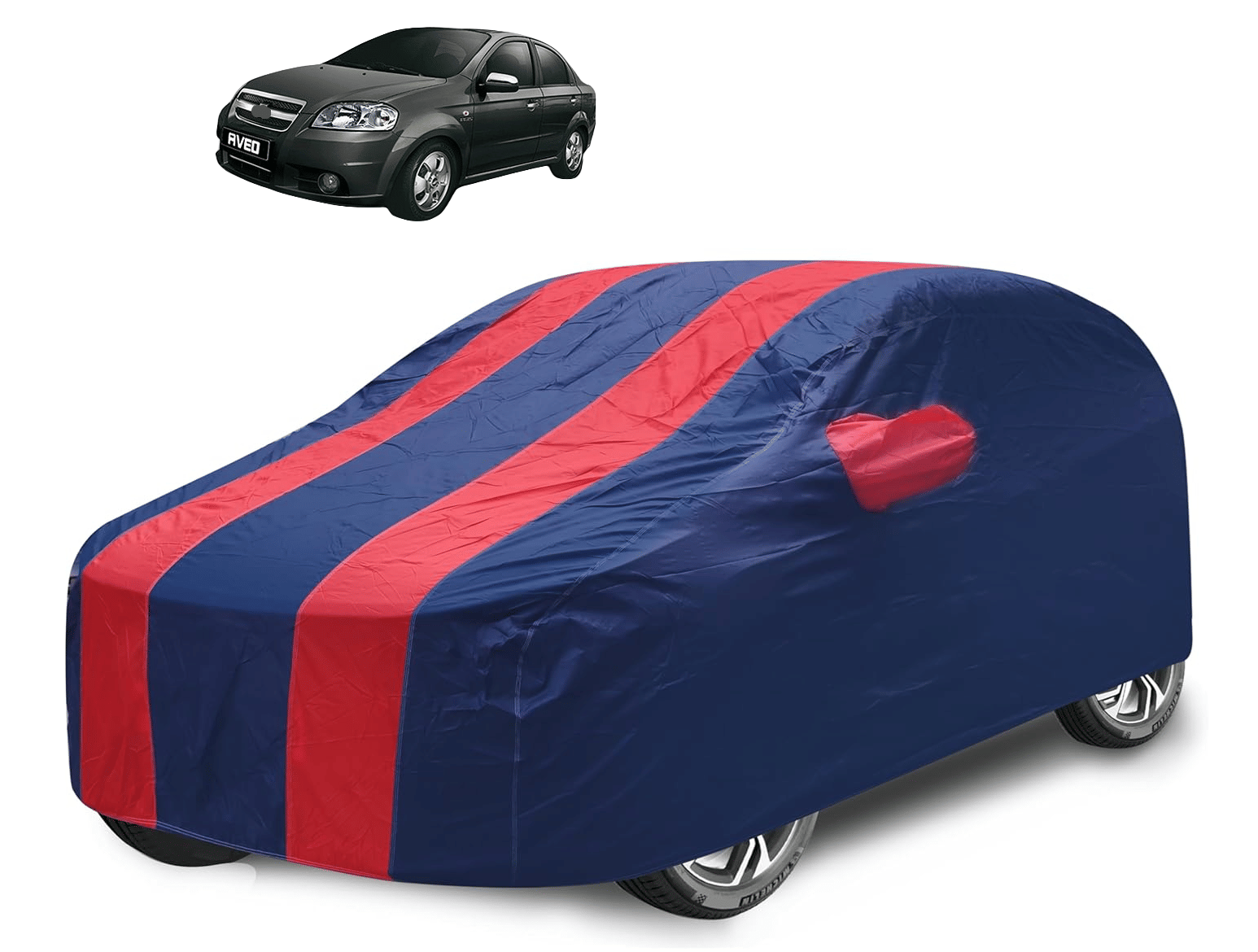     			Mockhe Car Body Cover for Chevrolet All Car Models With Mirror Pocket ( Pack of 1 ) , Red