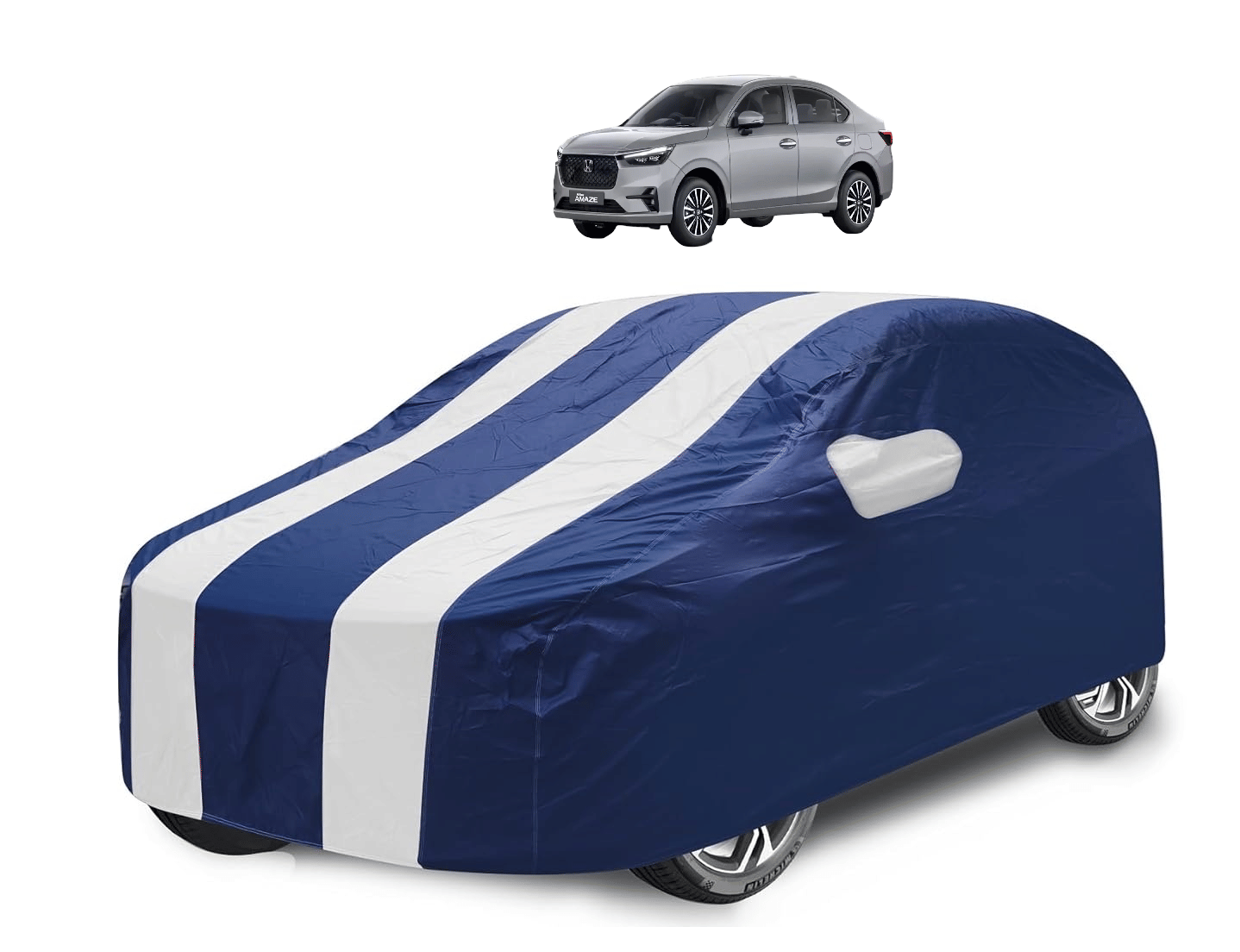     			Mockhe Car Body Cover for Honda All Car Models With Mirror Pocket ( Pack of 1 ) , White