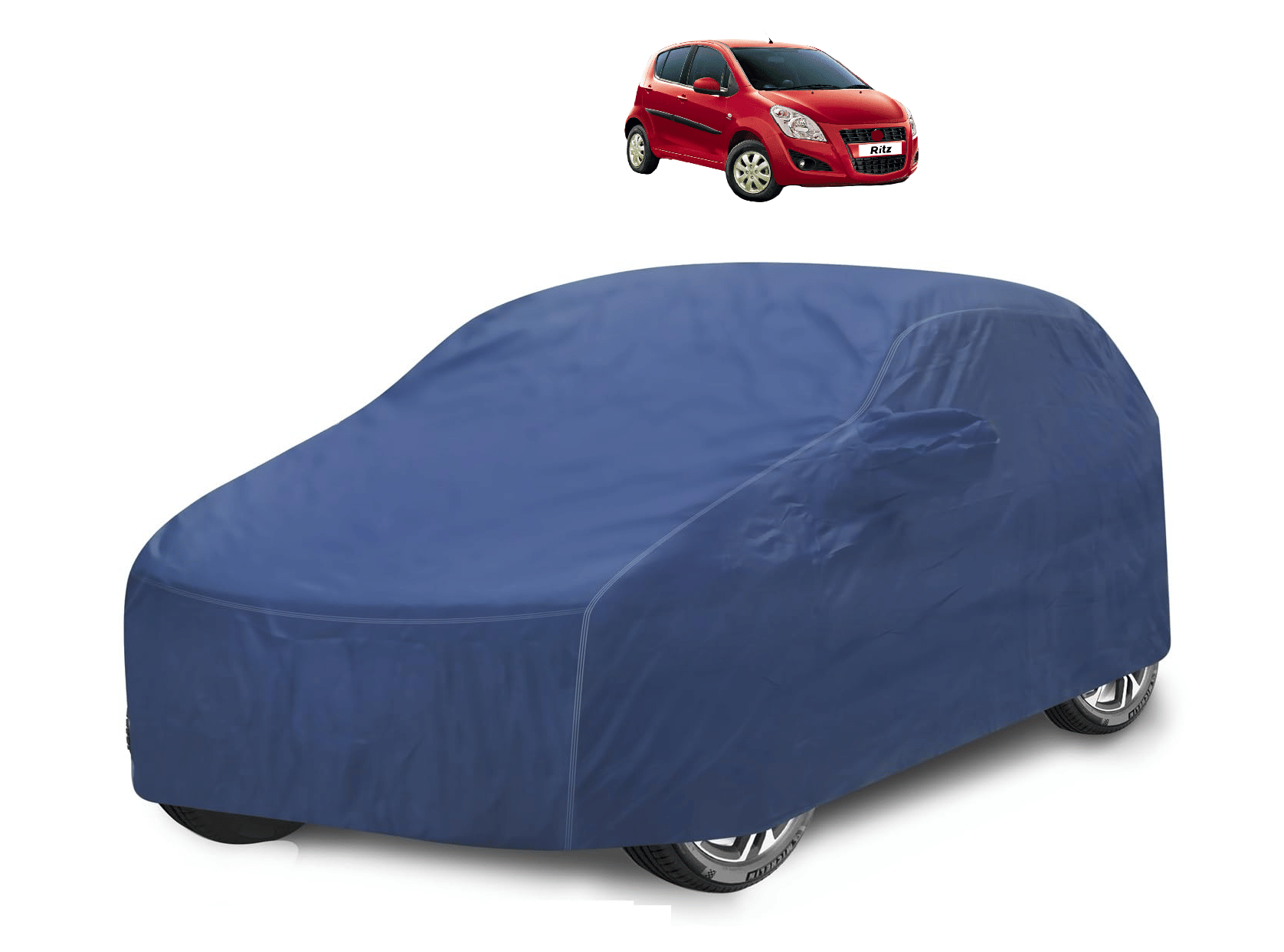     			Mockhe Car Body Cover for Maruti Suzuki All Car Models With Mirror Pocket ( Pack of 1 ) , Blue