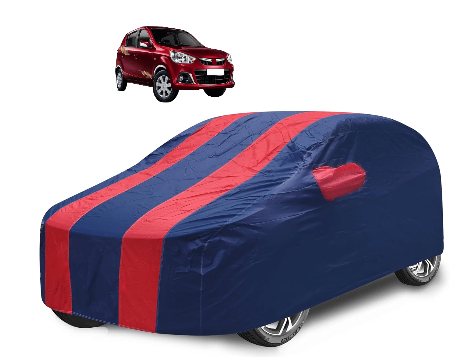     			Mockhe Car Body Cover for Maruti Suzuki All Car Models With Mirror Pocket ( Pack of 1 ) , Red