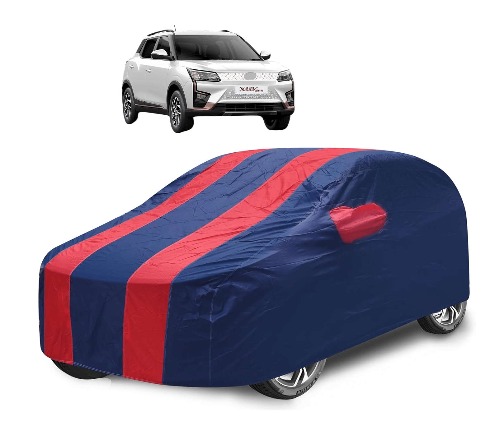     			Mockhe Car Body Cover for Mahindra All Car Models With Mirror Pocket ( Pack of 1 ) , Red