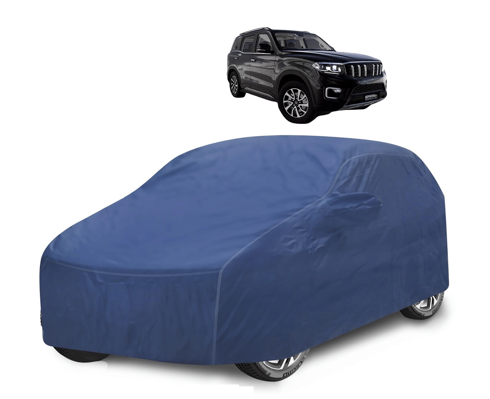     			Mockhe Car Body Cover for Mahindra All Car Models With Mirror Pocket ( Pack of 1 ) , Blue