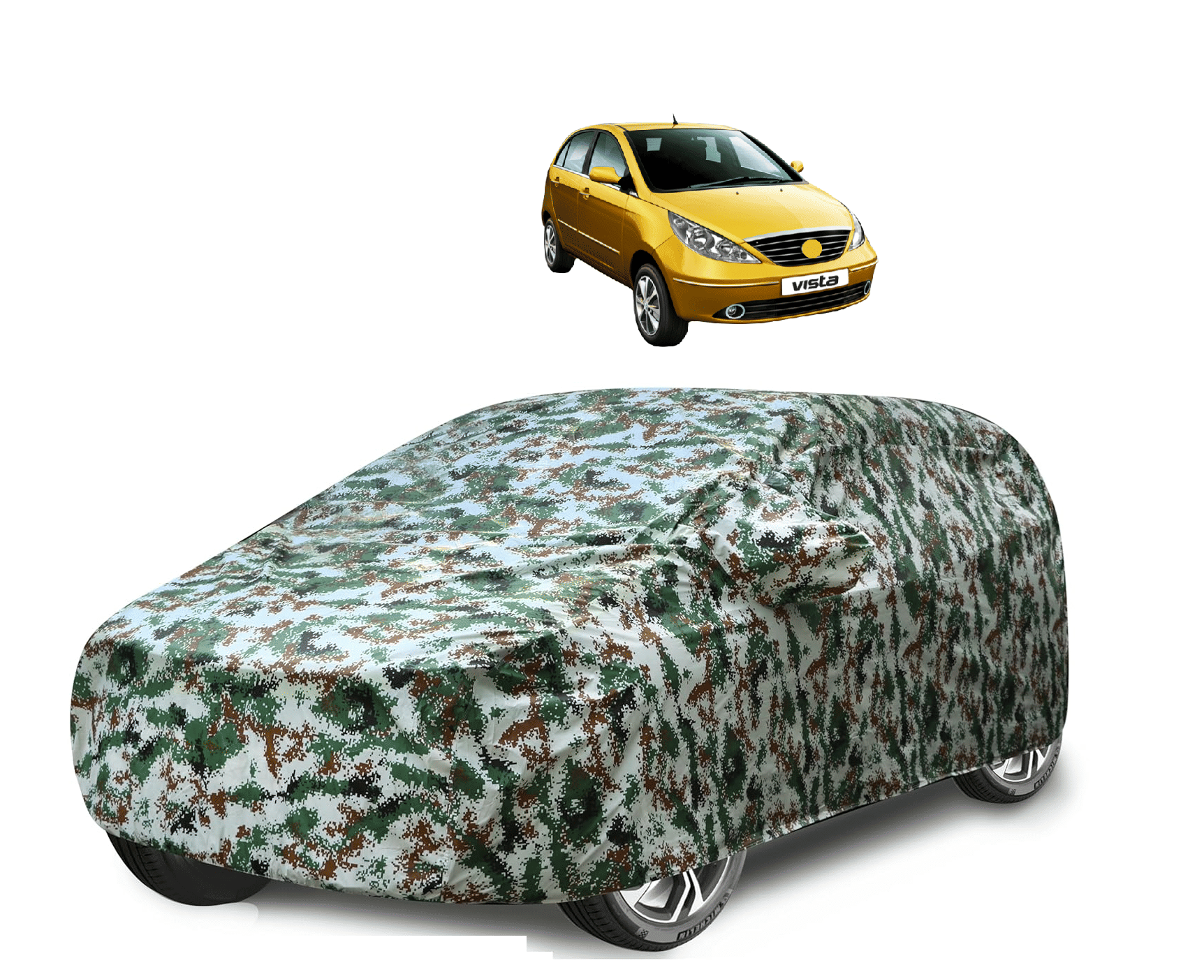     			Mockhe Car Body Cover for Tata All Car Models With Mirror Pocket ( Pack of 1 ) , Green