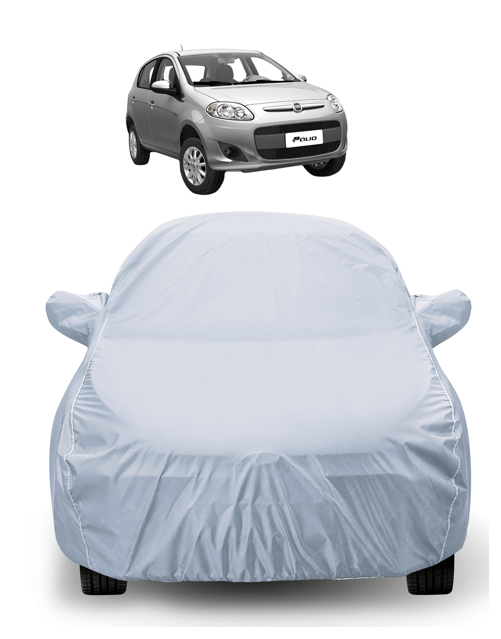     			Mockhe Car Body Cover for Fiat All Car Models With Mirror Pocket ( Pack of 1 ) , Silver