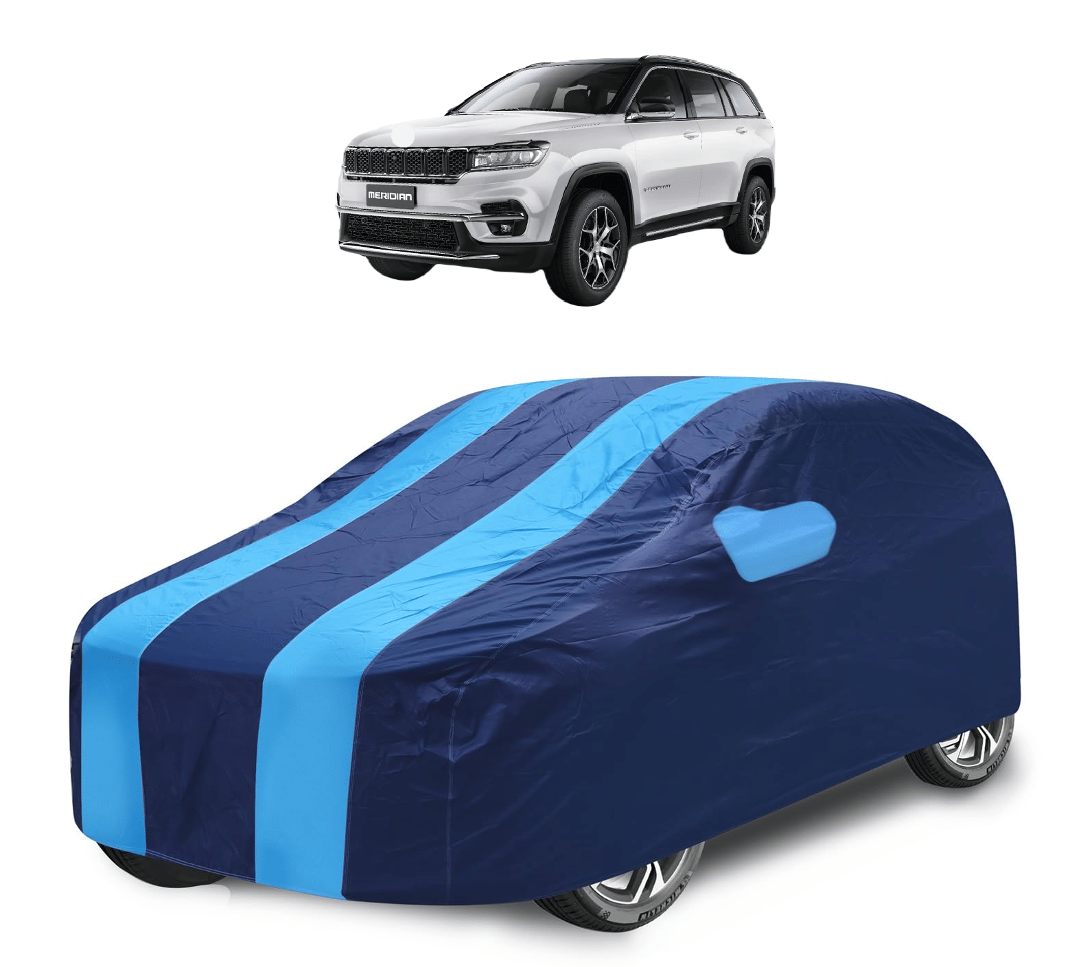     			Mockhe Car Body Cover for Jeep All Car Models With Mirror Pocket ( Pack of 1 ) , Blue