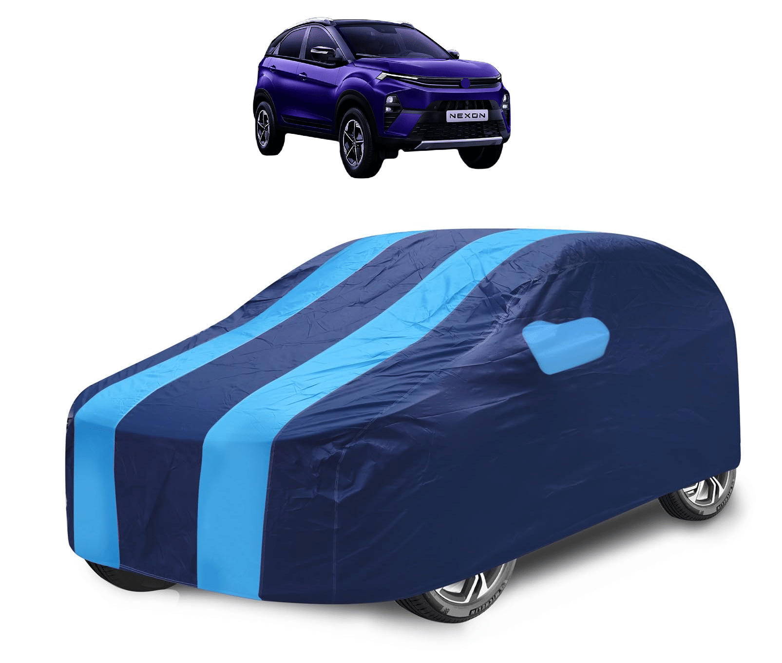     			Mockhe Car Body Cover for Tata All Car Models With Mirror Pocket ( Pack of 1 ) , Blue