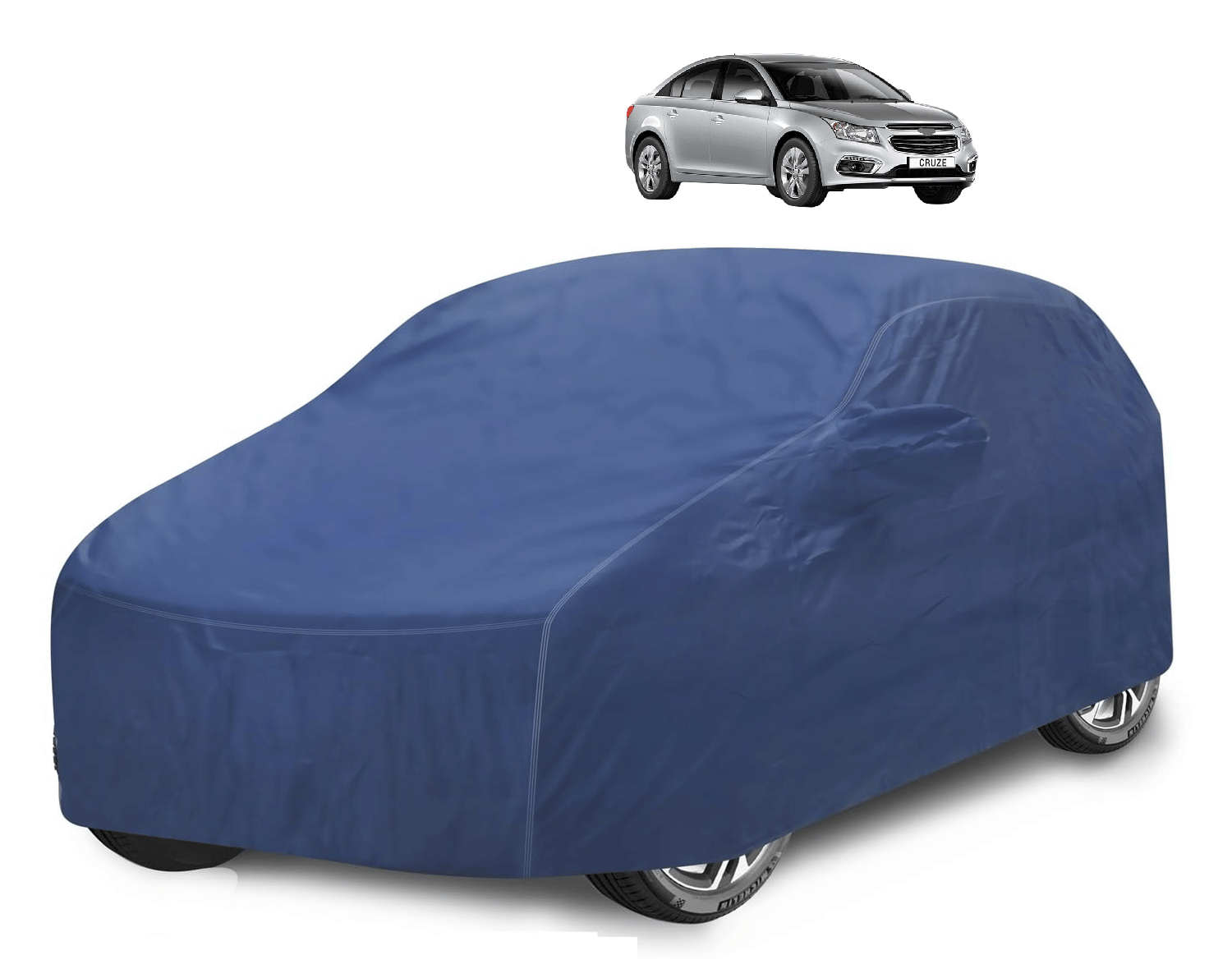     			Mockhe Car Body Cover for Chevrolet All Car Models With Mirror Pocket ( Pack of 1 ) , Blue