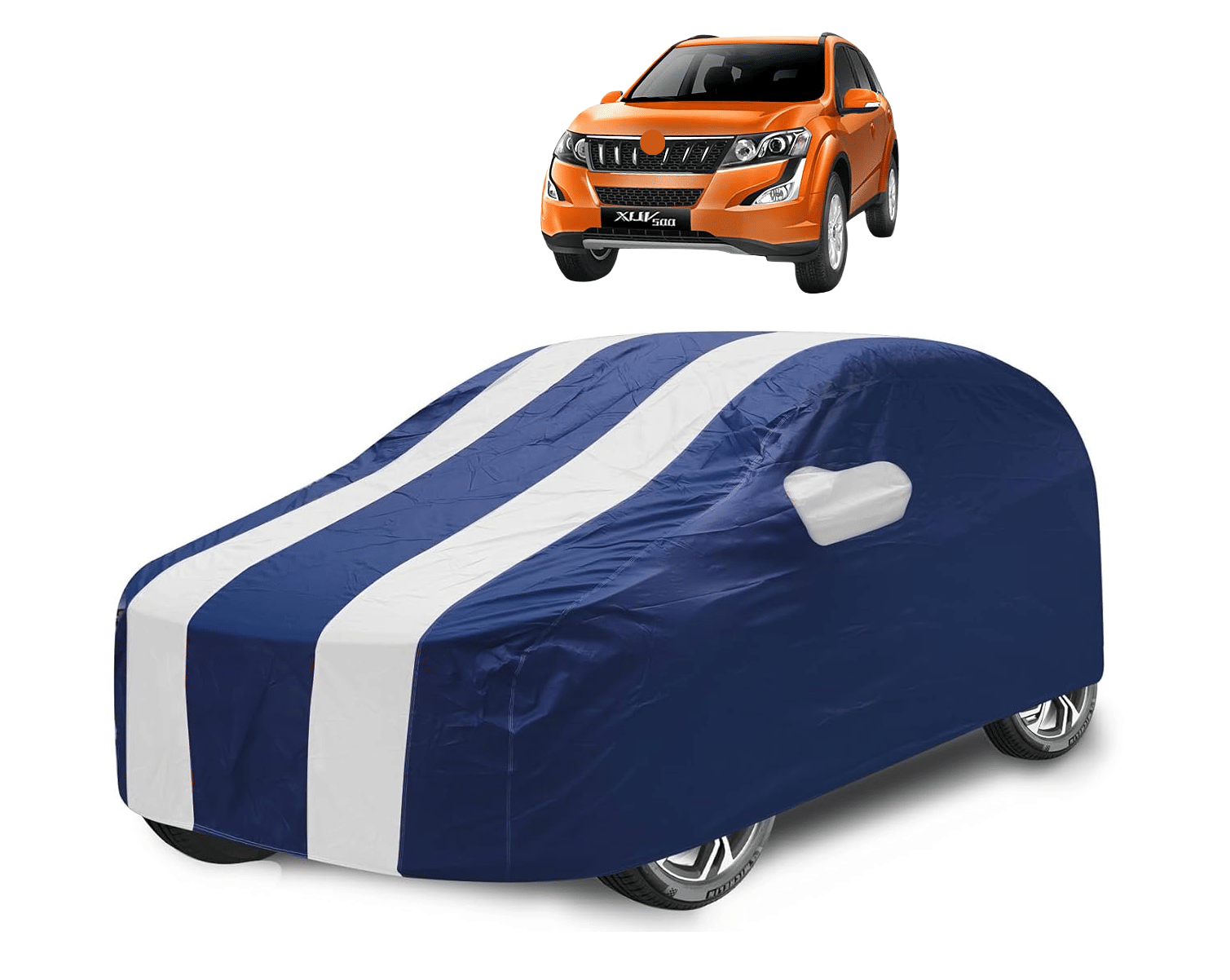     			Mockhe Car Body Cover for Mahindra All Car Models With Mirror Pocket ( Pack of 1 ) , White