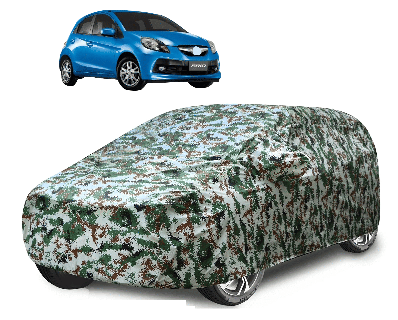     			Mockhe Car Body Cover for Honda All Car Models With Mirror Pocket ( Pack of 1 ) , Green