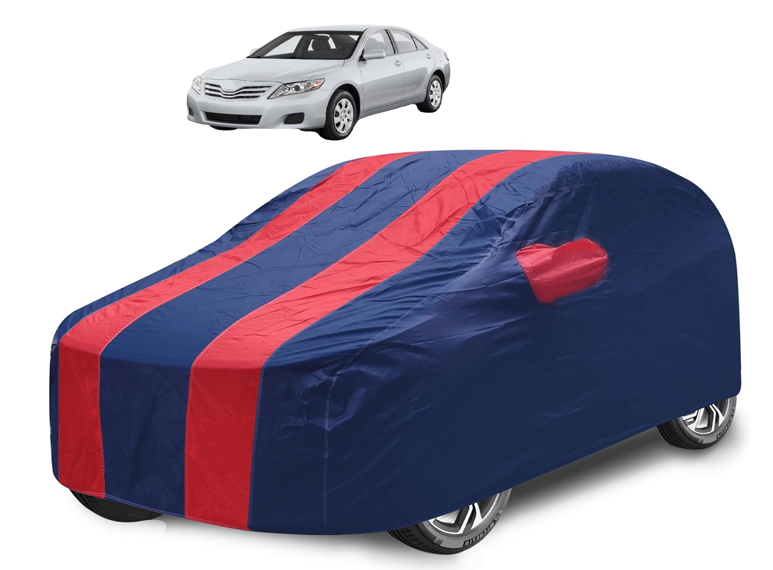     			Mockhe Car Body Cover for Toyota All Car Models With Mirror Pocket ( Pack of 1 ) , Red