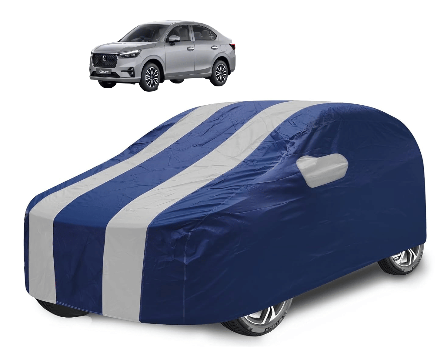     			Mockhe Car Body Cover for Honda All Car Models With Mirror Pocket ( Pack of 1 ) , Silver