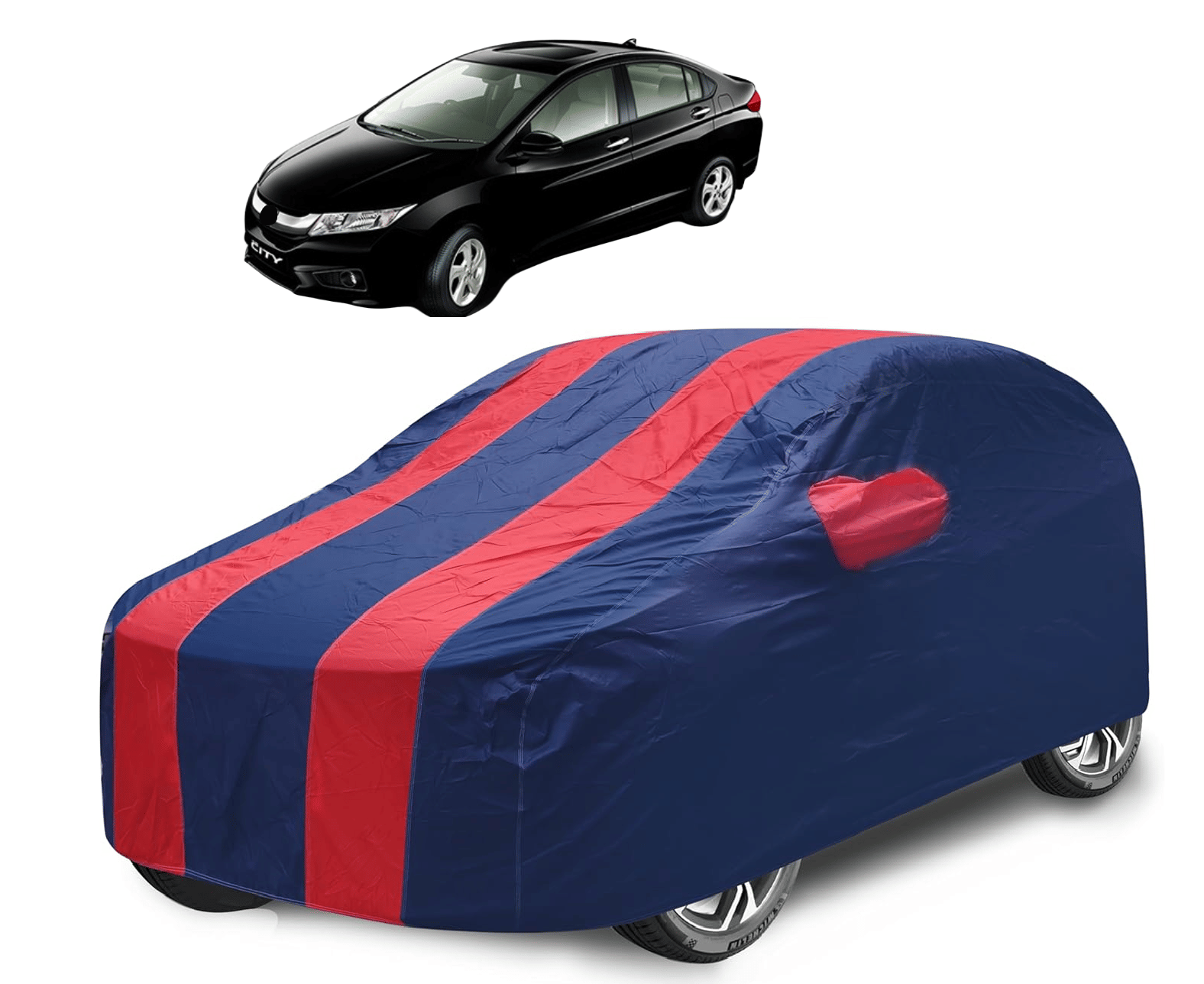     			Mockhe Car Body Cover for Honda All Car Models With Mirror Pocket ( Pack of 1 ) , Red
