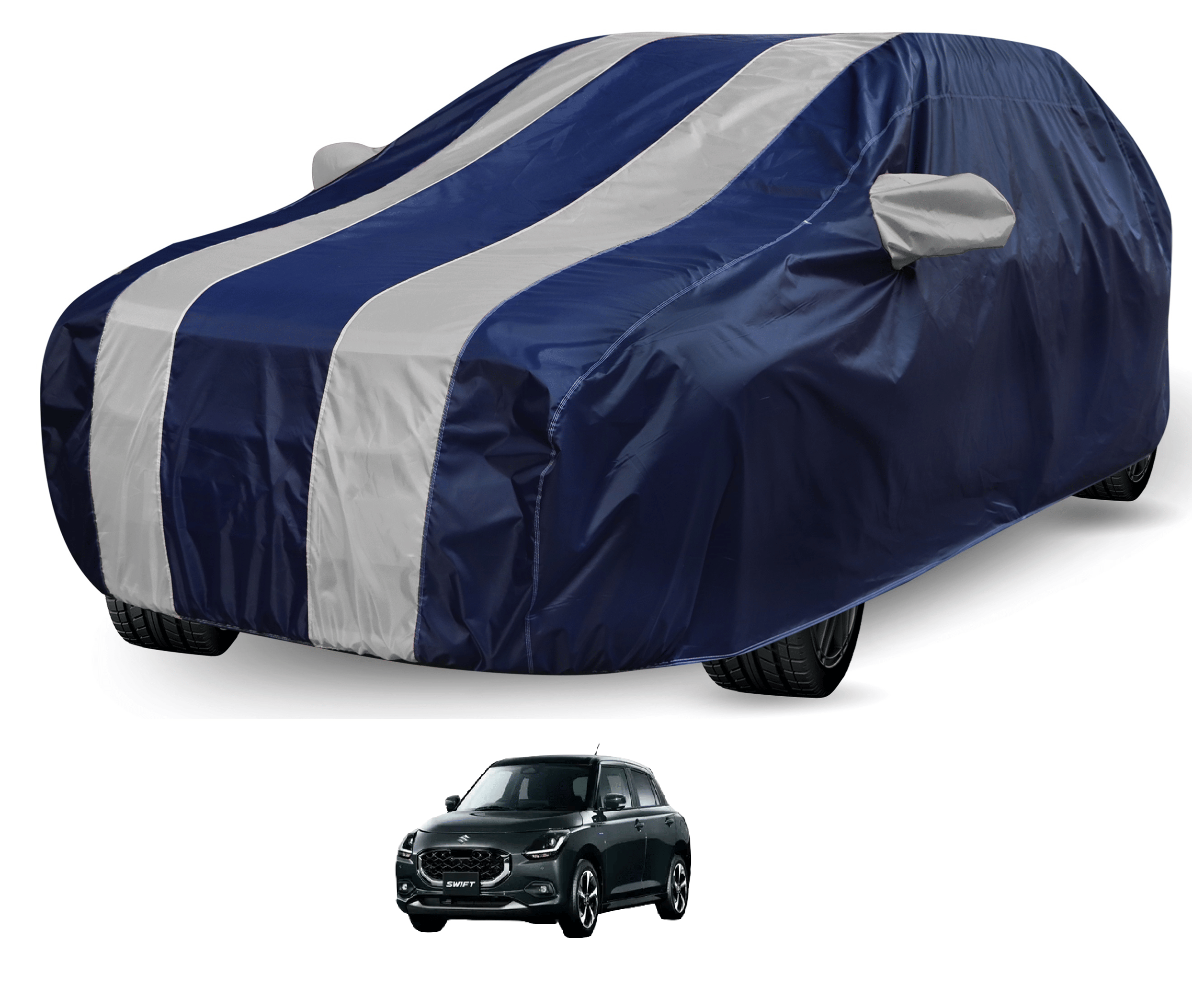     			Mockhe Car Body Cover for Maruti Suzuki All Car Models With Mirror Pocket ( Pack of 1 ) , Blue