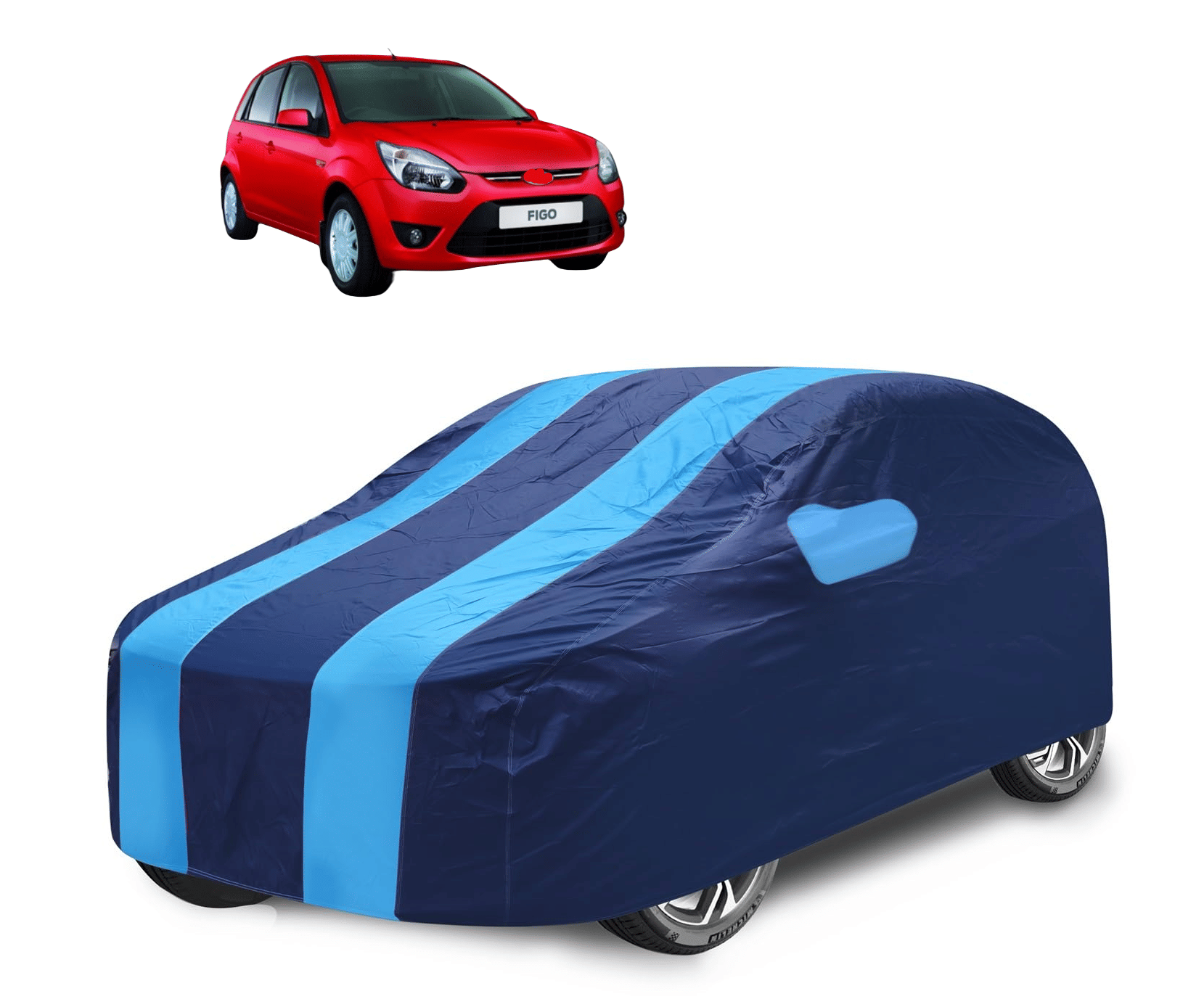     			Mockhe Car Body Cover for Ford All Car Models With Mirror Pocket ( Pack of 1 ) , Blue