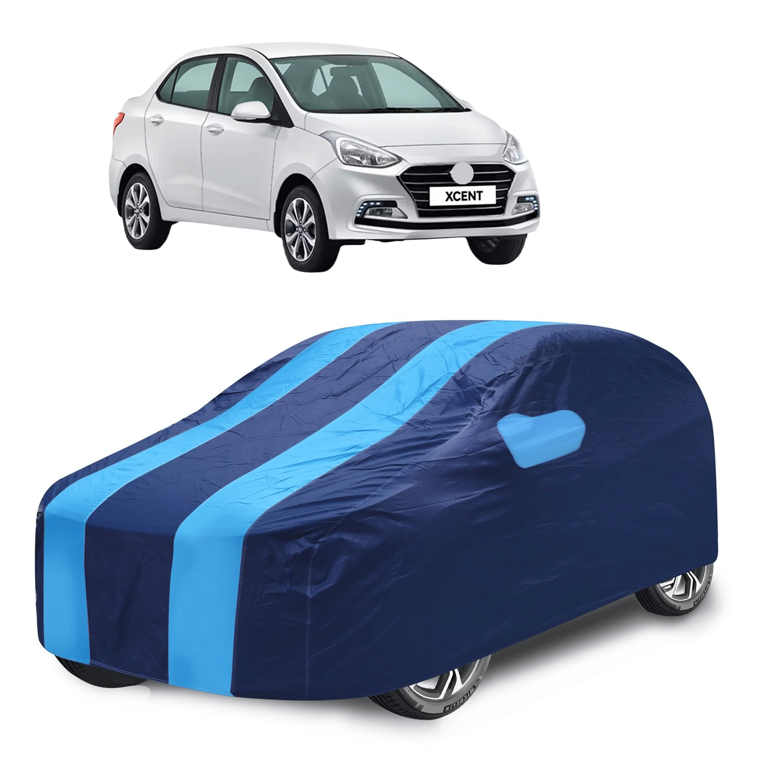     			Mockhe Car Body Cover for Hyundai All Car Models With Mirror Pocket ( Pack of 1 ) , Blue