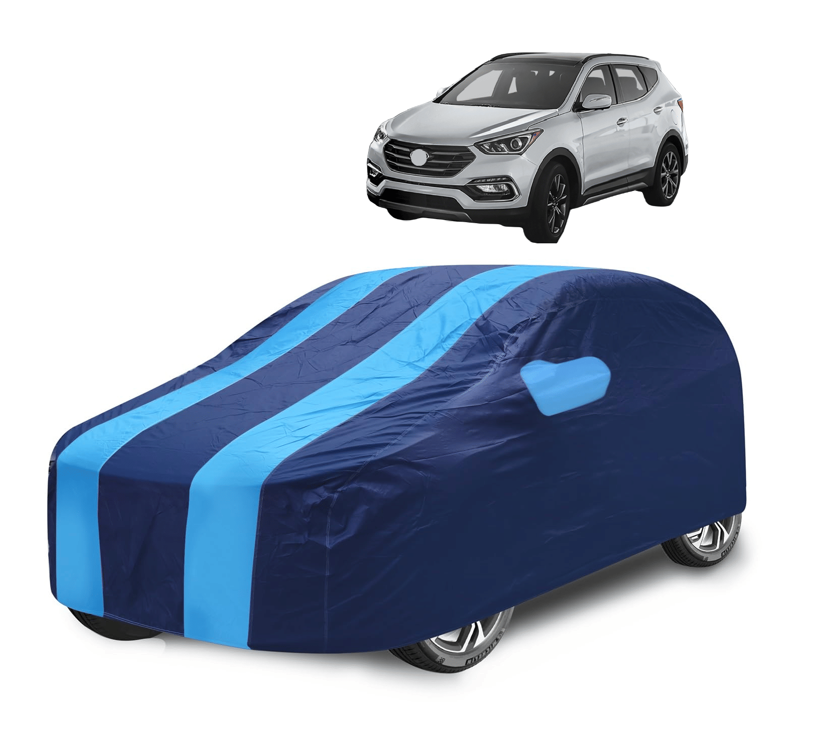     			Mockhe Car Body Cover for Hyundai All Car Models With Mirror Pocket ( Pack of 1 ) , Blue