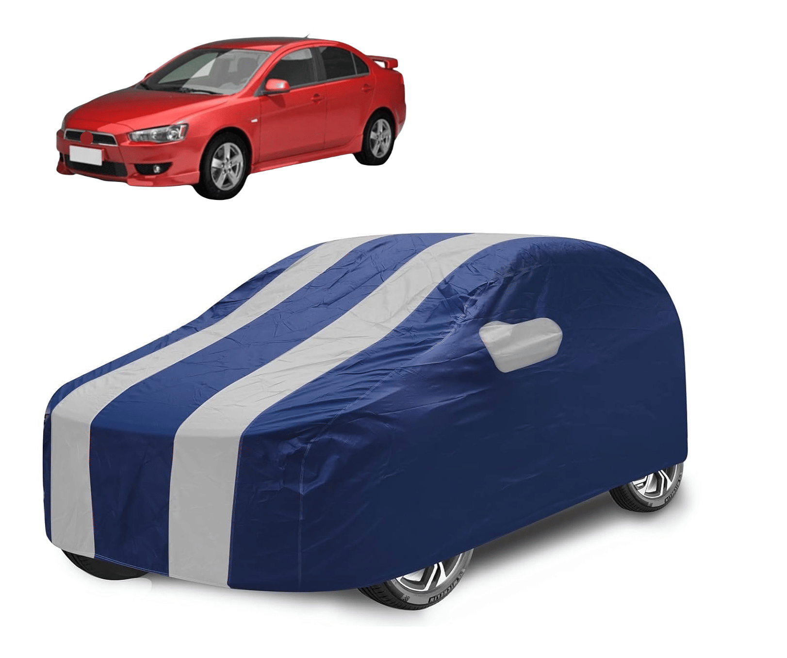     			Mockhe Car Body Cover for Mitsubishi All Car Models With Mirror Pocket ( Pack of 1 ) , Silver