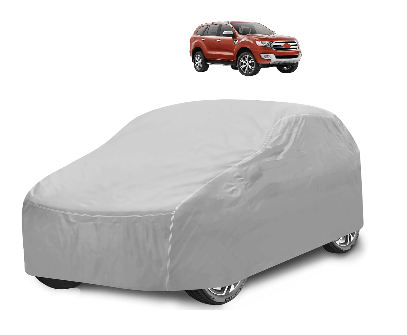     			Mockhe Car Body Cover for Ford All Car Models With Mirror Pocket ( Pack of 1 ) , Silver