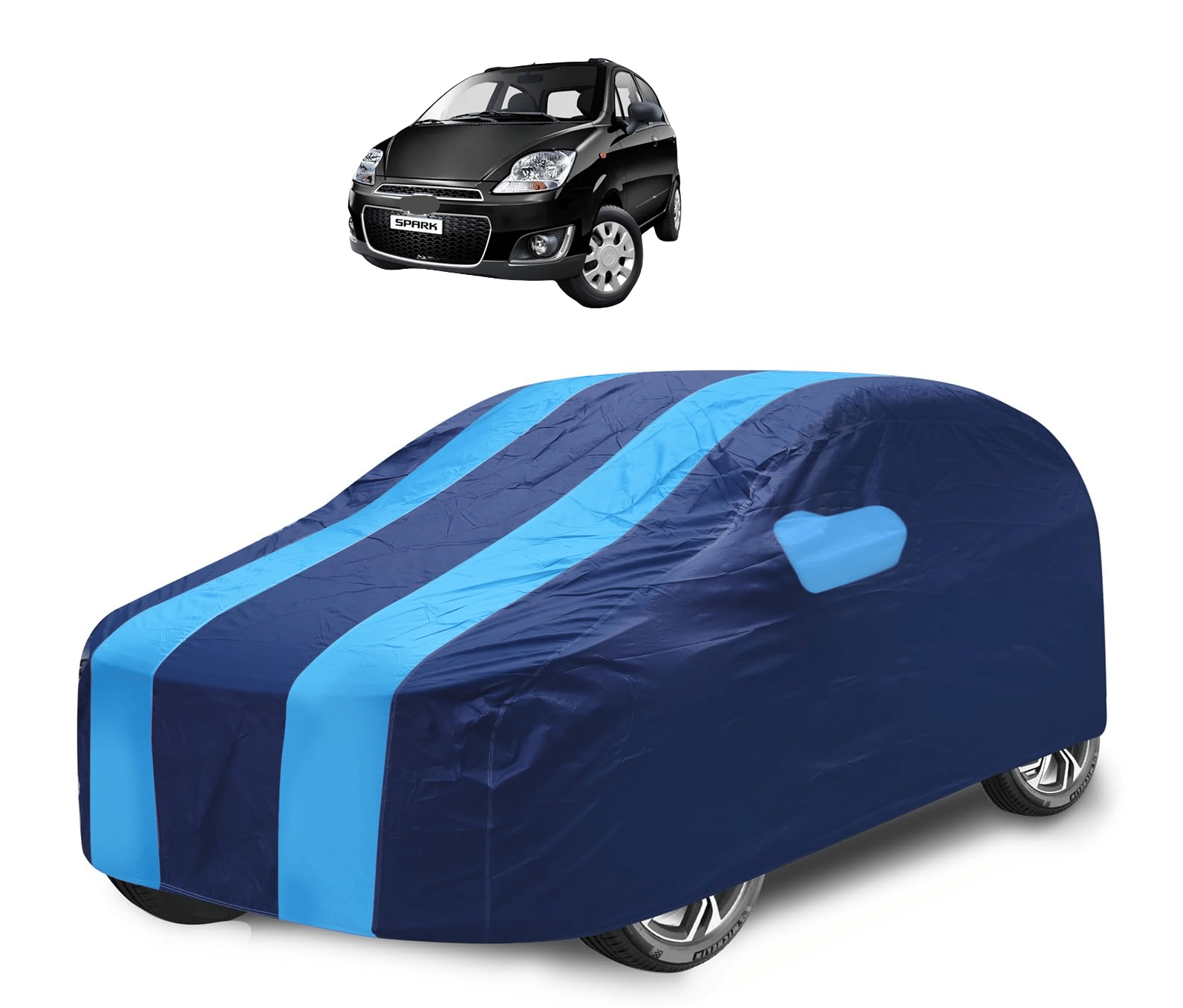     			Mockhe Car Body Cover for Chevrolet All Car Models With Mirror Pocket ( Pack of 1 ) , Blue