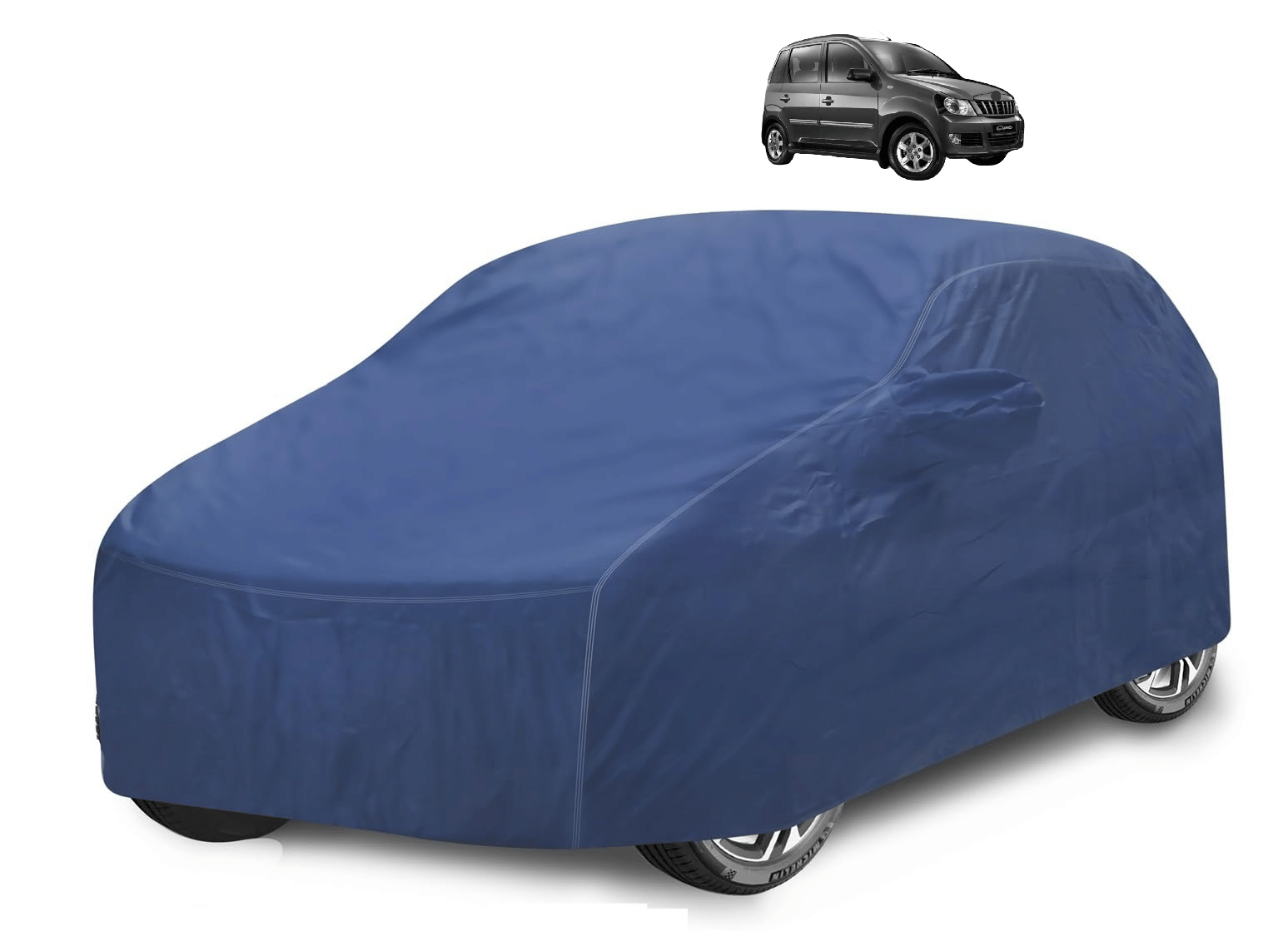     			Mockhe Car Body Cover for Mahindra All Car Models With Mirror Pocket ( Pack of 1 ) , Blue