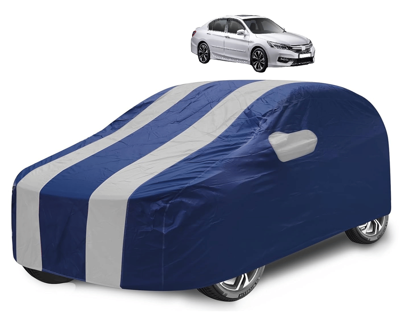     			Mockhe Car Body Cover for Honda All Car Models With Mirror Pocket ( Pack of 1 ) , Silver