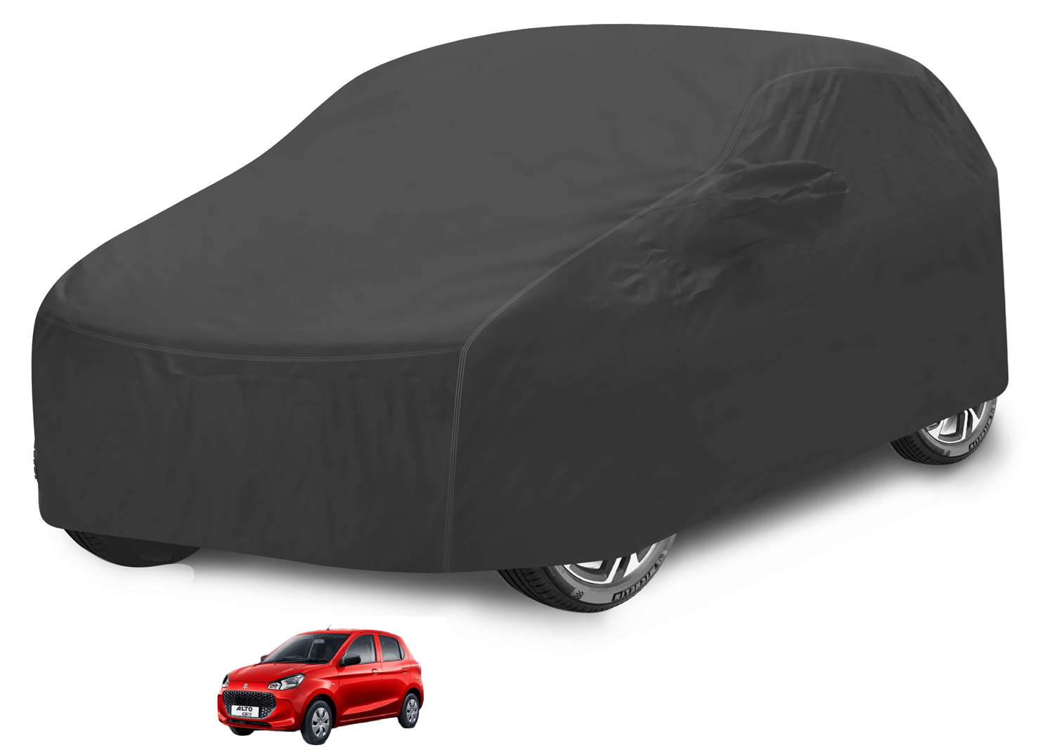     			Mockhe Car Body Cover for Maruti Suzuki All Car Models With Mirror Pocket ( Pack of 1 ) , Grey