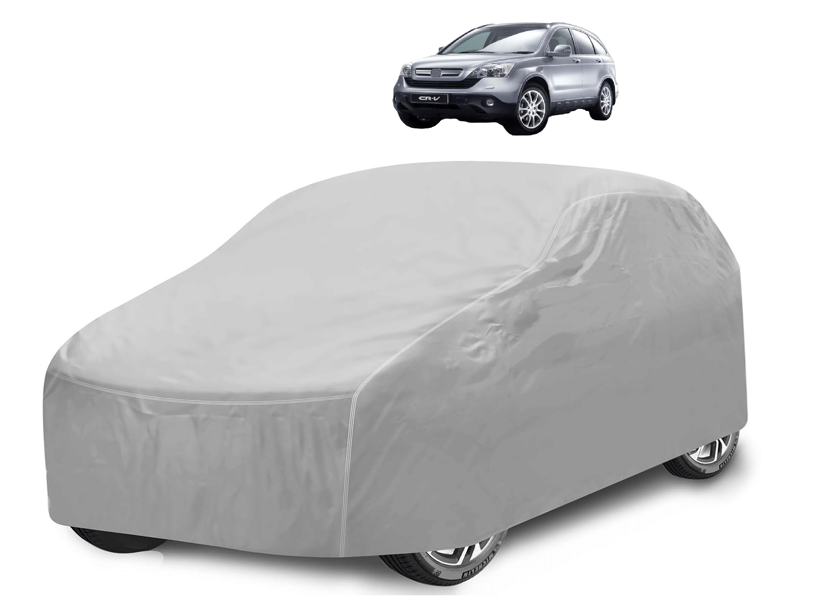    			Mockhe Car Body Cover for Honda All Car Models With Mirror Pocket ( Pack of 1 ) , Silver