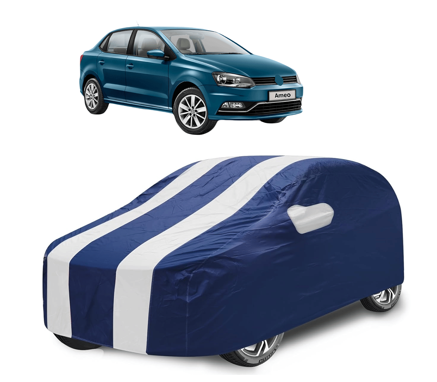     			Mockhe Car Body Cover for Volkswagen All Car Models With Mirror Pocket ( Pack of 1 ) , White