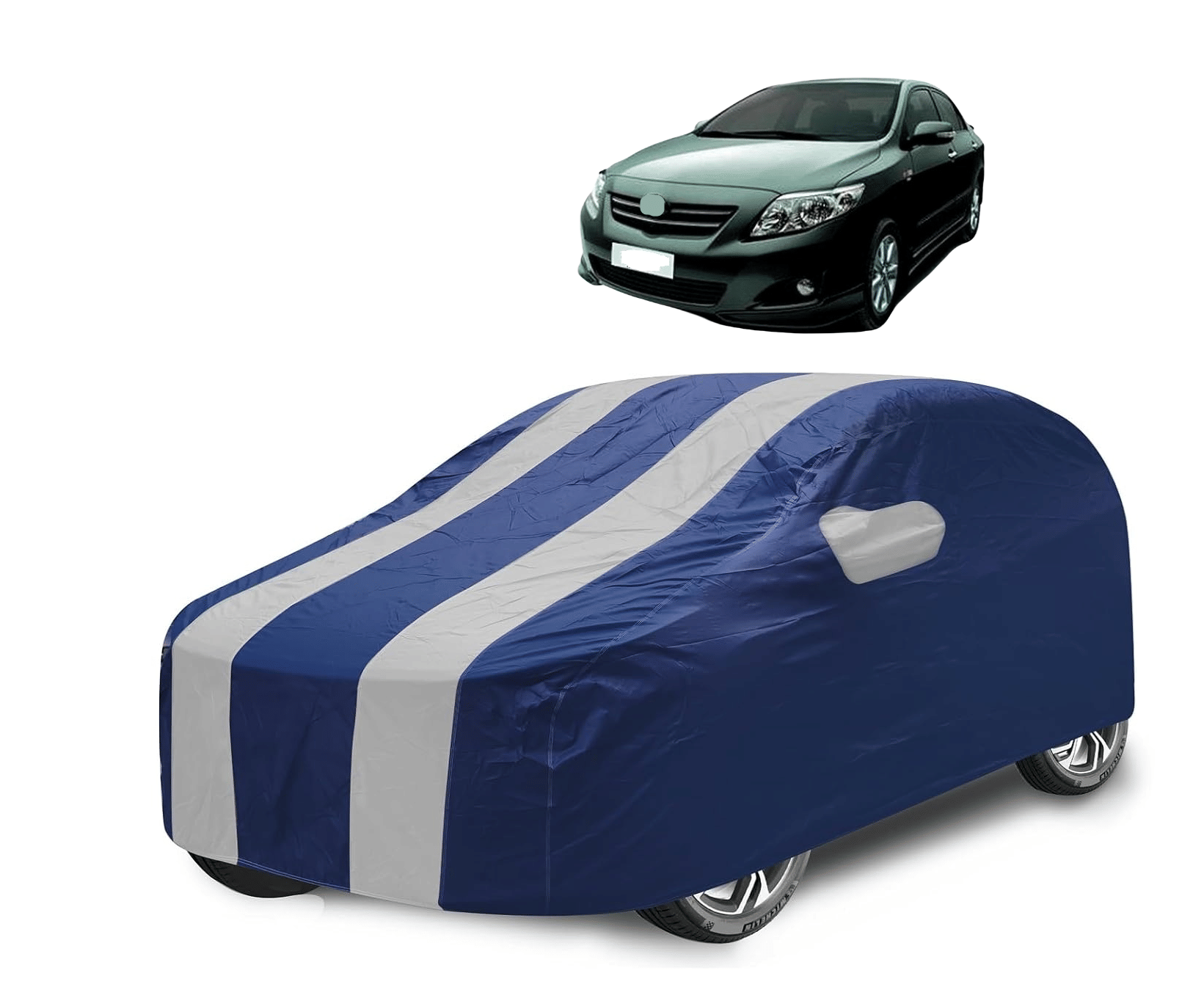     			Mockhe Car Body Cover for Toyota All Car Models With Mirror Pocket ( Pack of 1 ) , Silver