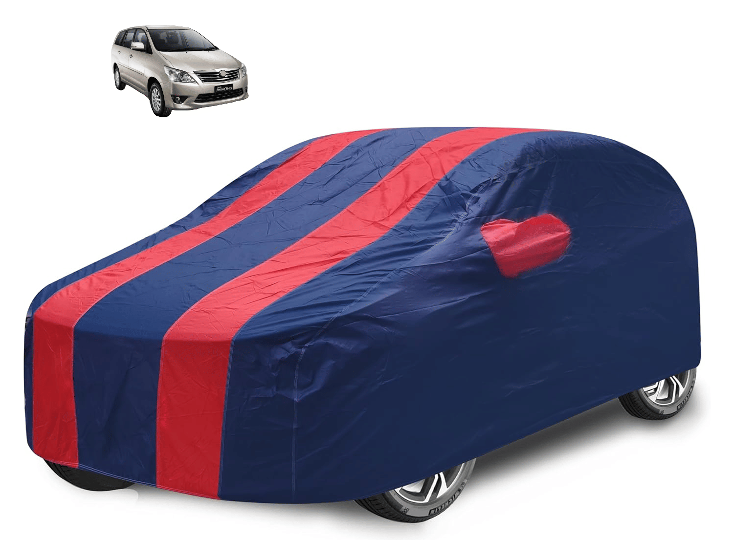    			Mockhe Car Body Cover for Toyota All Car Models With Mirror Pocket ( Pack of 1 ) , Red