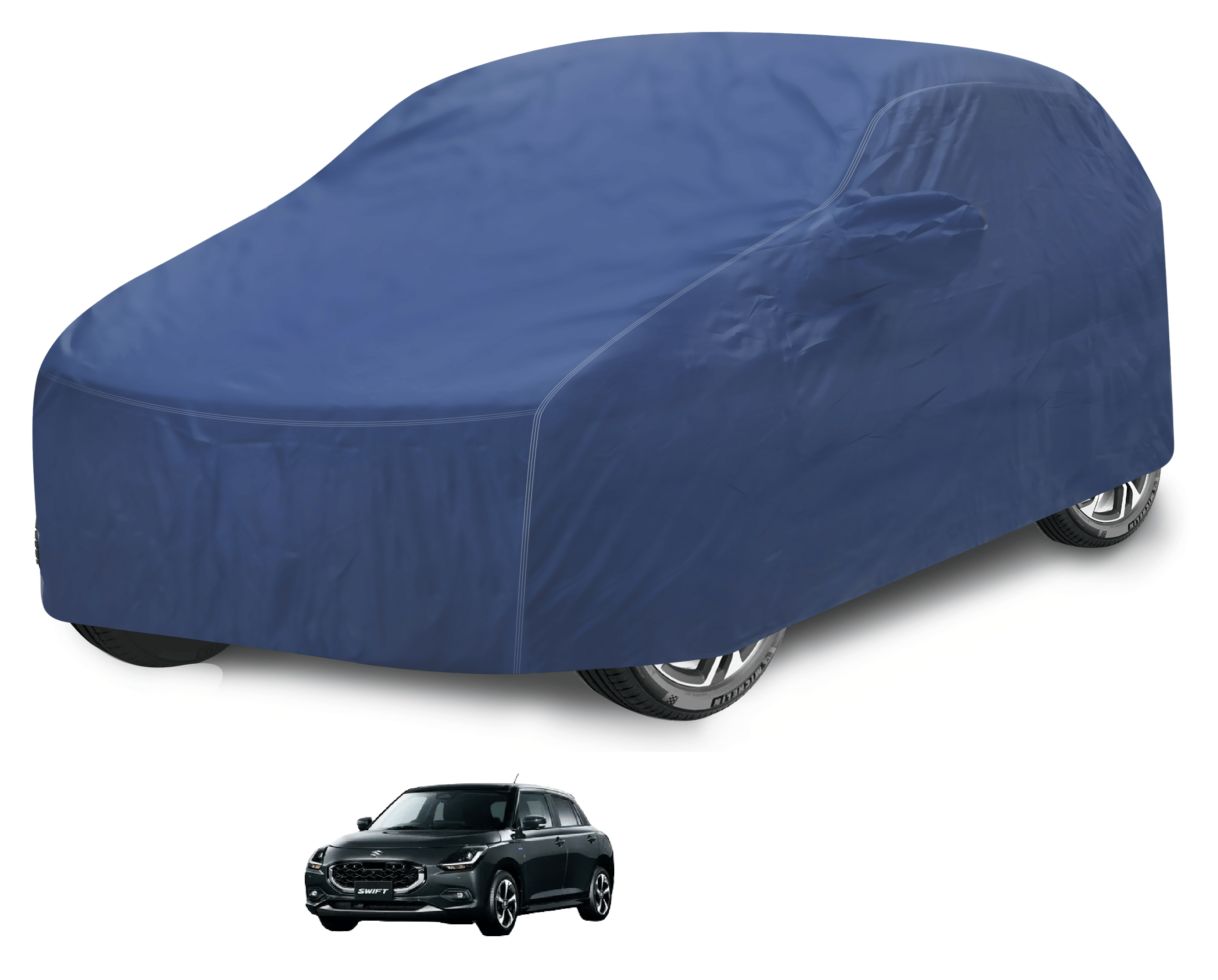     			Mockhe Car Body Cover for Maruti Suzuki All Car Models With Mirror Pocket ( Pack of 1 ) , Blue