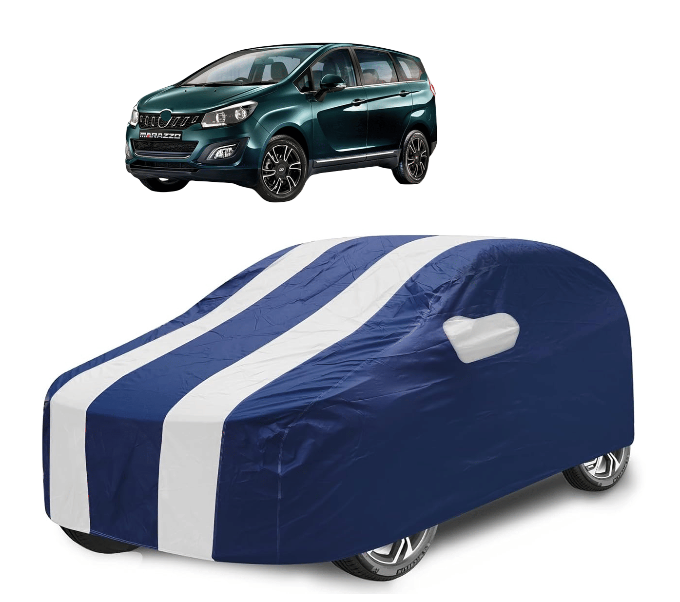     			Mockhe Car Body Cover for Mahindra All Car Models With Mirror Pocket ( Pack of 1 ) , White