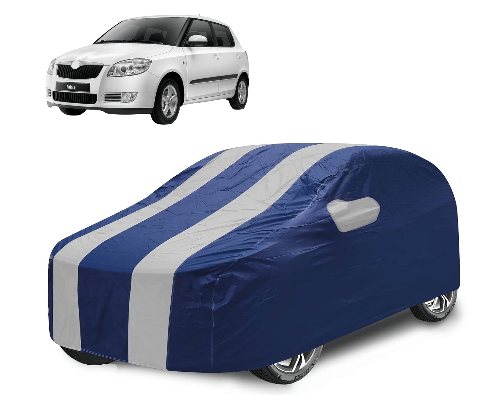     			Mockhe Car Body Cover for Skoda All Car Models With Mirror Pocket ( Pack of 1 ) , Silver