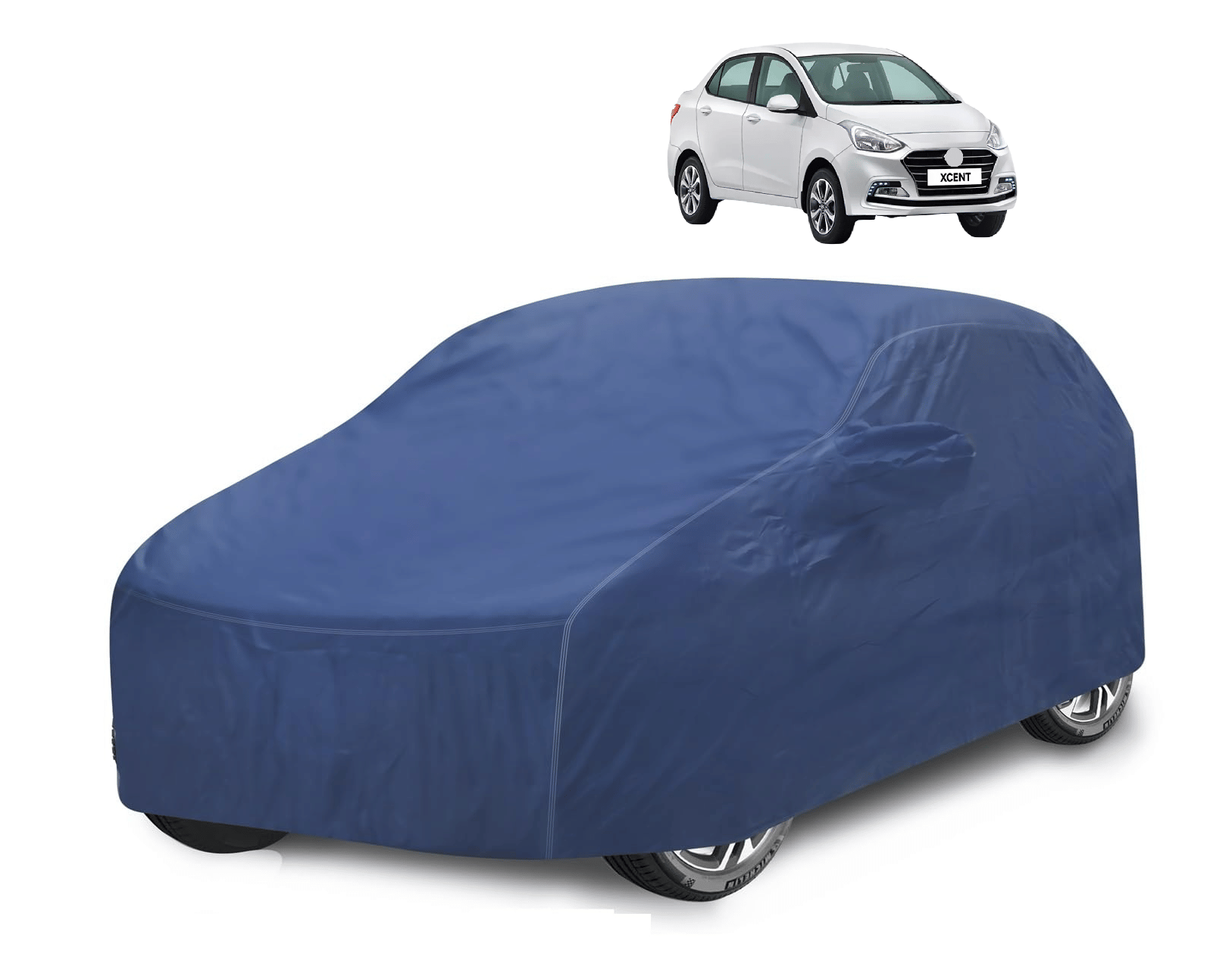     			Mockhe Car Body Cover for Hyundai All Car Models With Mirror Pocket ( Pack of 1 ) , Blue