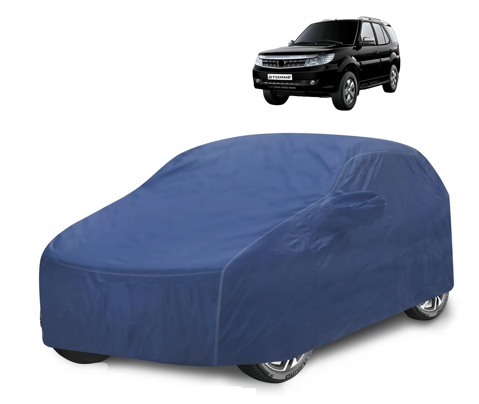     			Mockhe Car Body Cover for Tata All Car Models With Mirror Pocket ( Pack of 1 ) , Blue